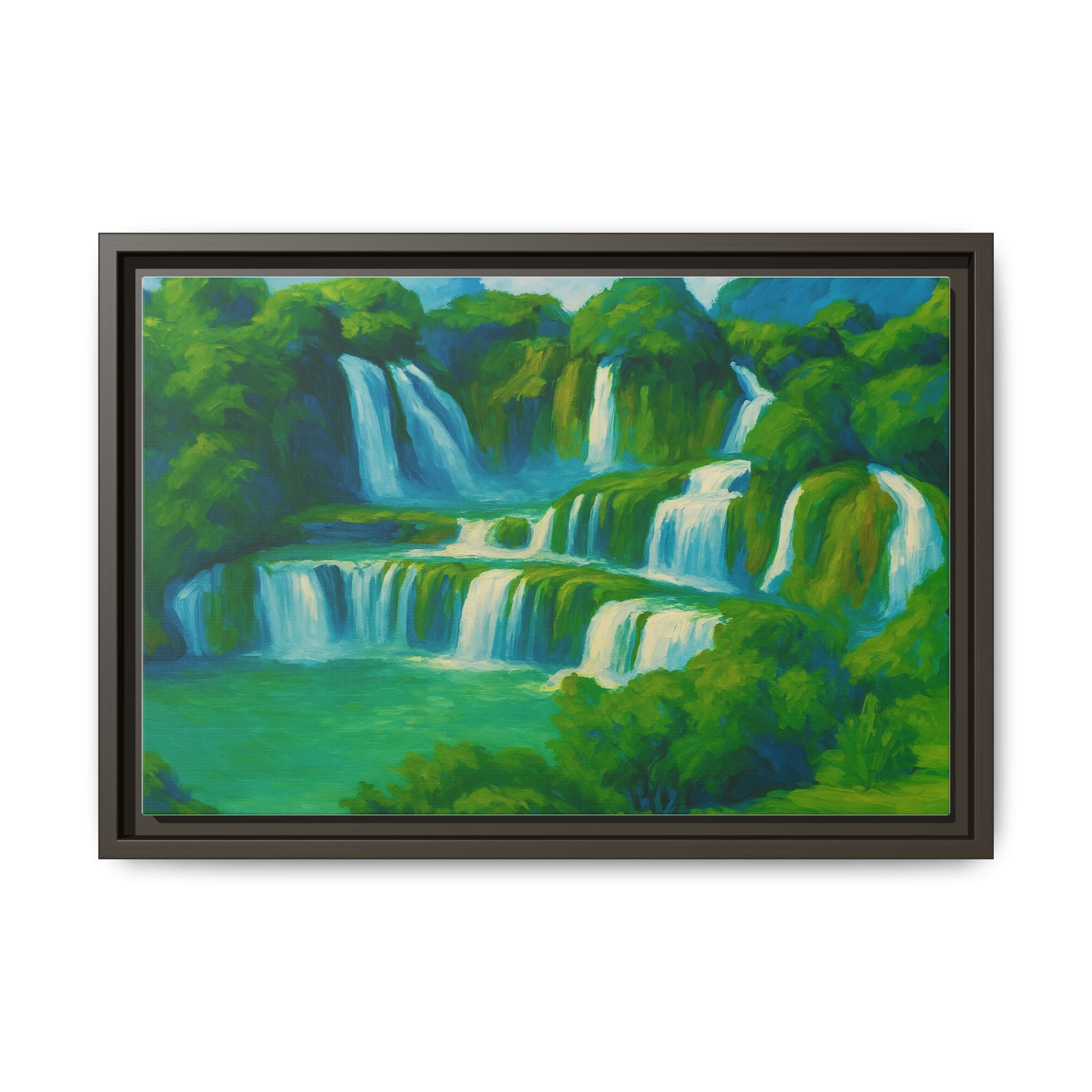 Green Serene Waterfall