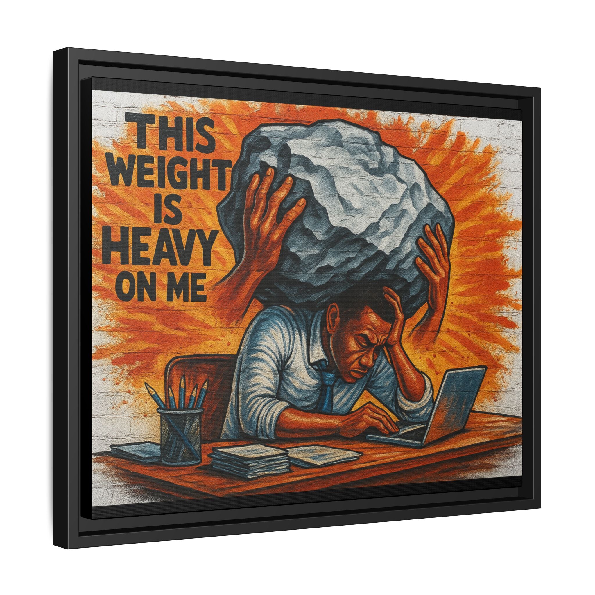 Framed Canvas Art, Stress Relief Decor, Office Wall Art, Motivational Artwork, Unique Gift for Home or Office