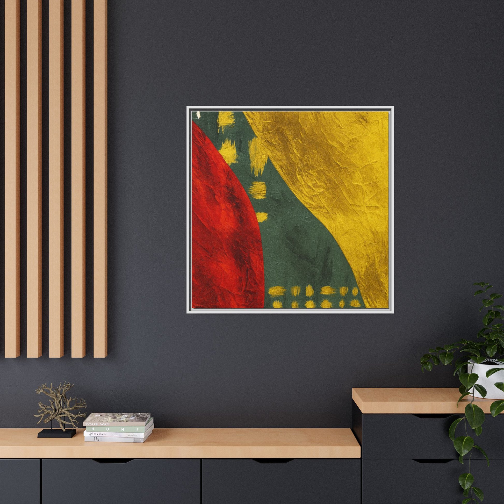 Red Green Gold Abstract