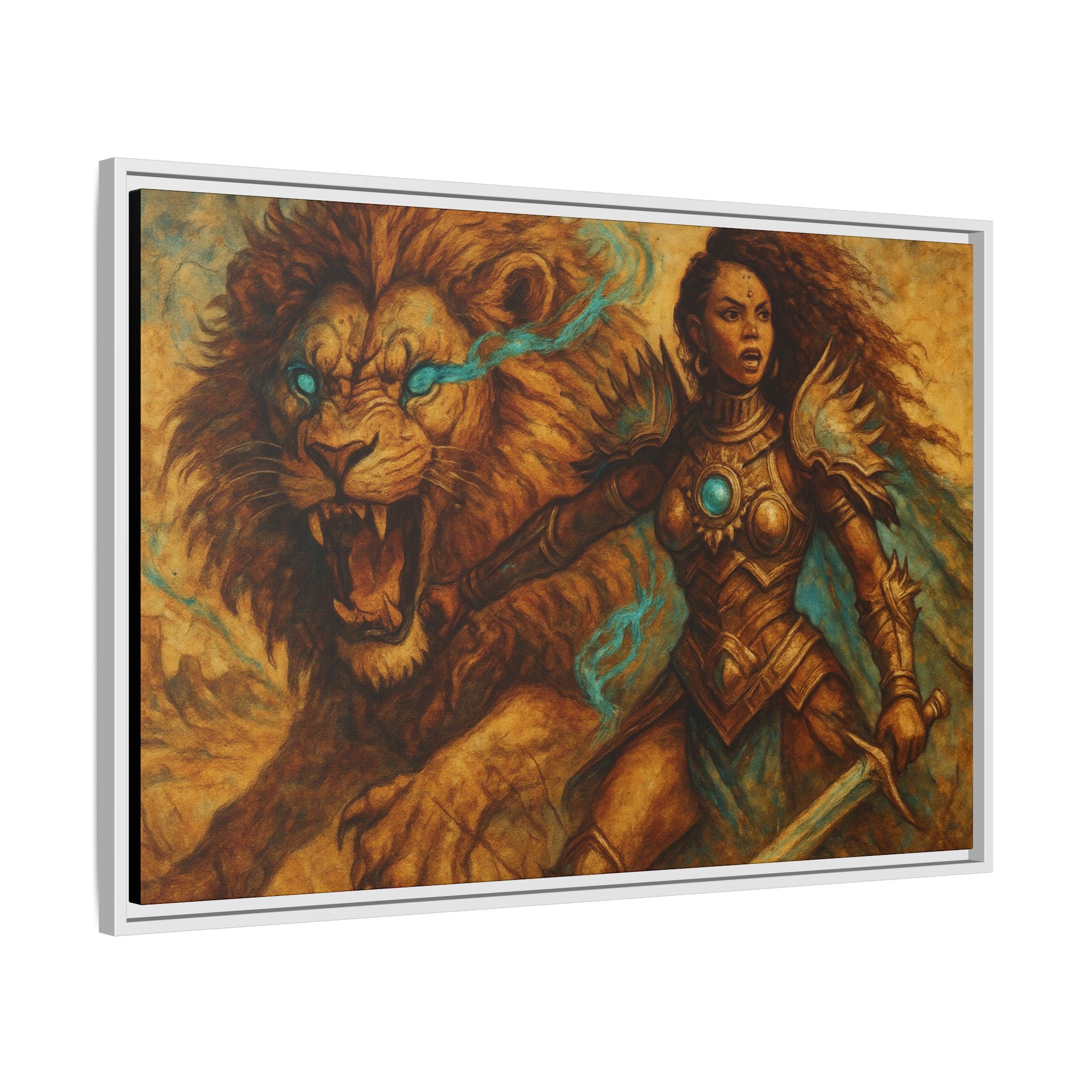 Fantasy Lion and Warrior