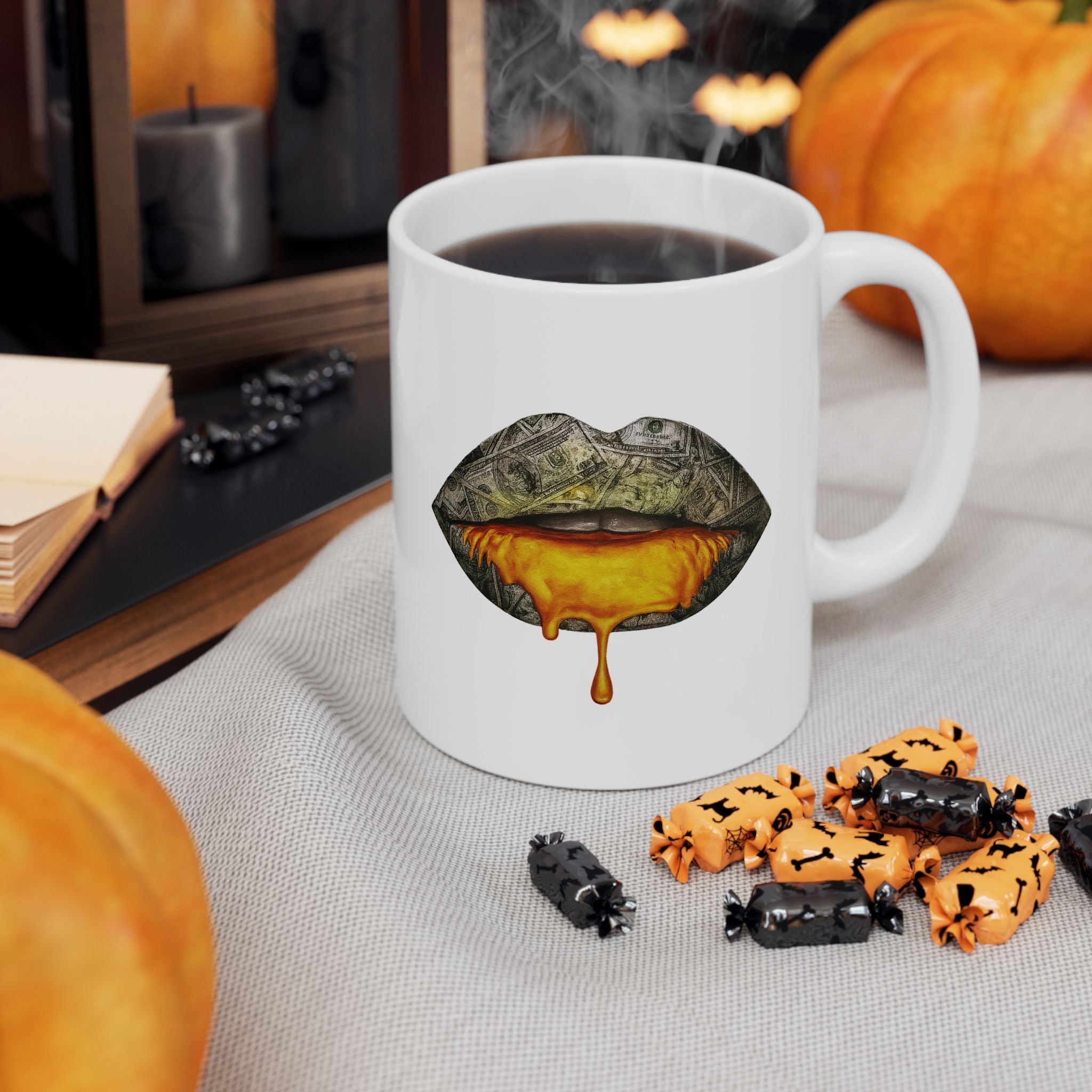 Gold Drip Lips Ceramic Mug | 11oz & 15oz