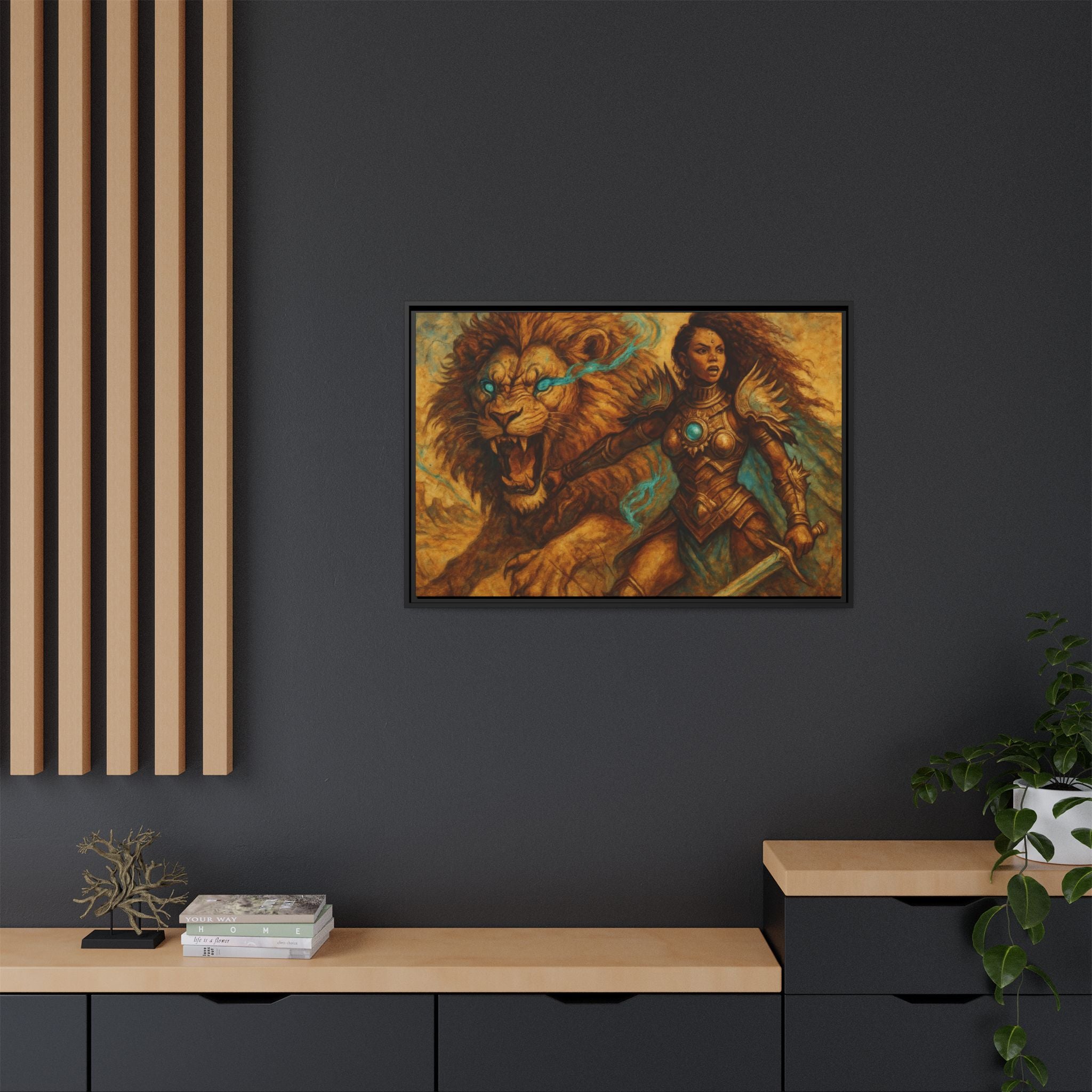 Fantasy Lion and Warrior