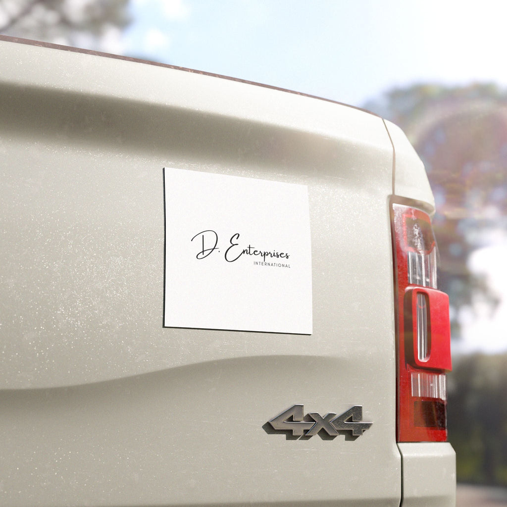 Floral Monogram Car Magnet — Custom 'D' Logo Magnetic Sign