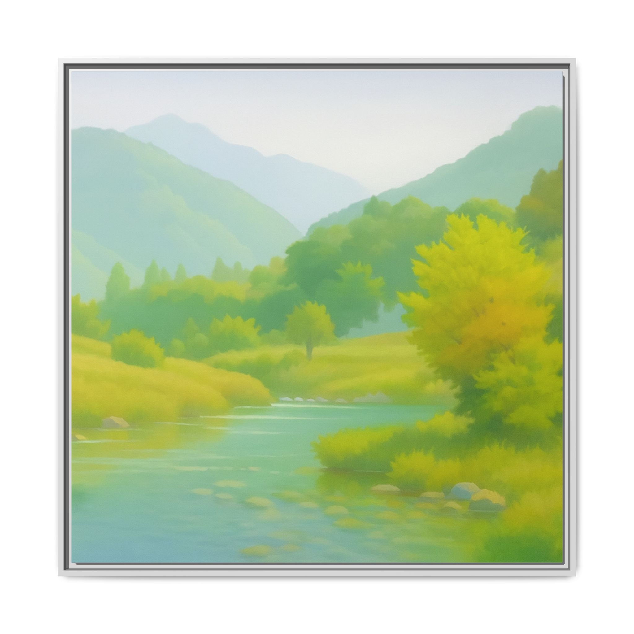 Calming River Green Landscape