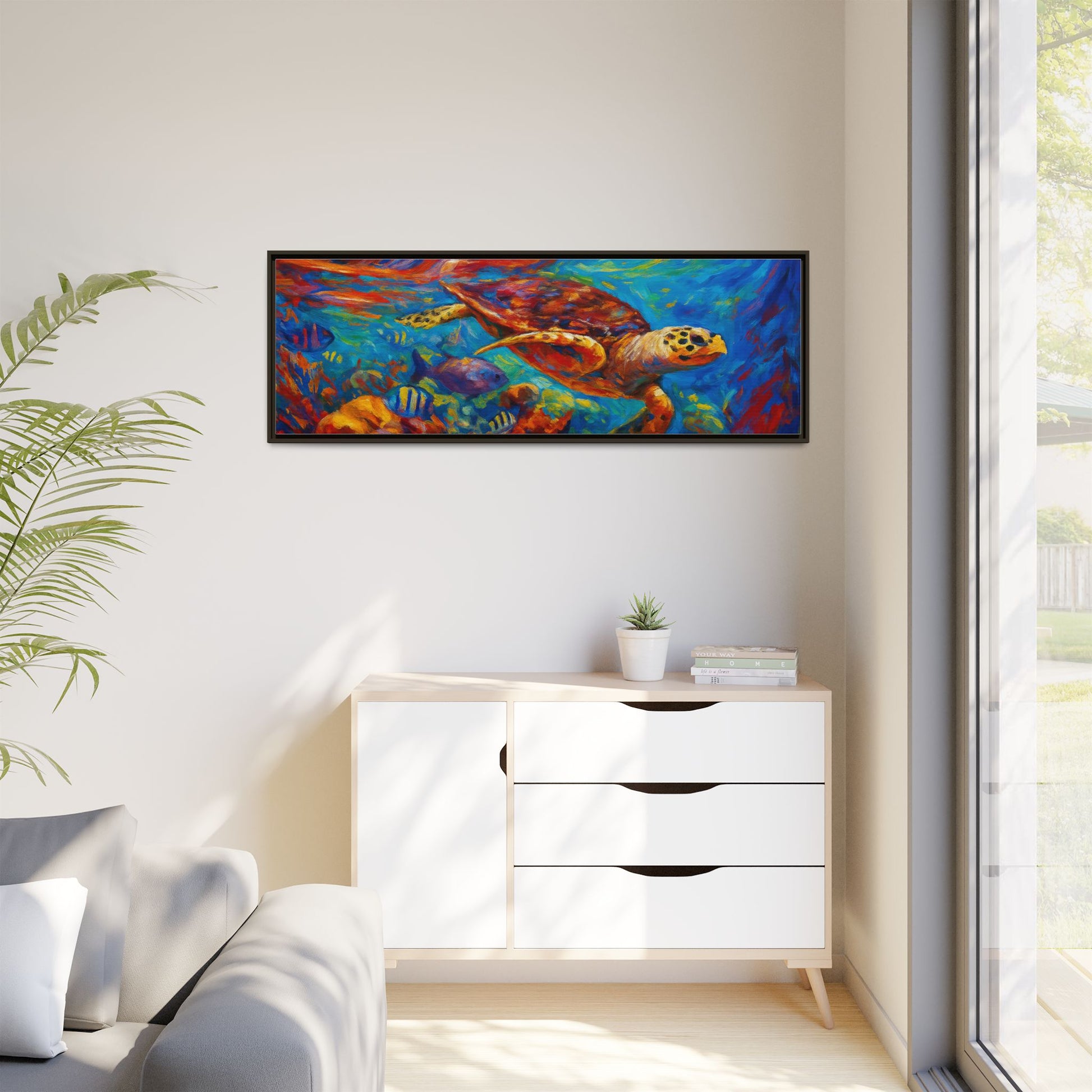 Vibrant Sea Turtle Swimming