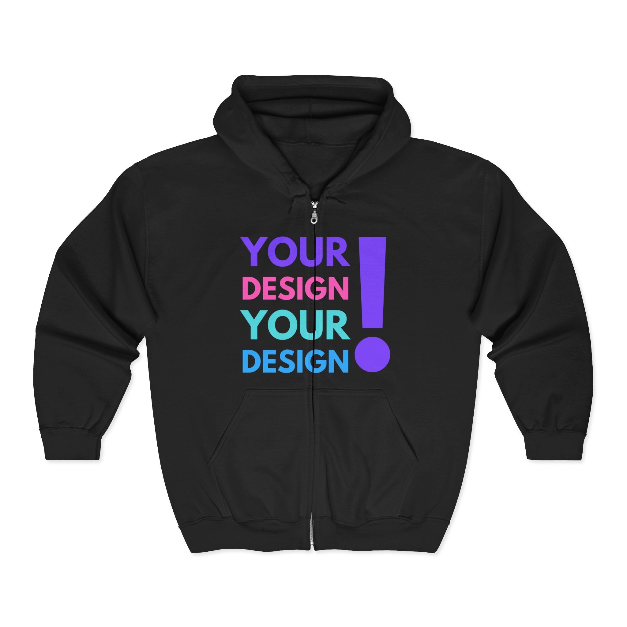 Customizable Unisex Zip Hoodie - Your Design Sweatshirt, Personalized Gift, Trendy Outerwear, Cozy Layering, Unique Style