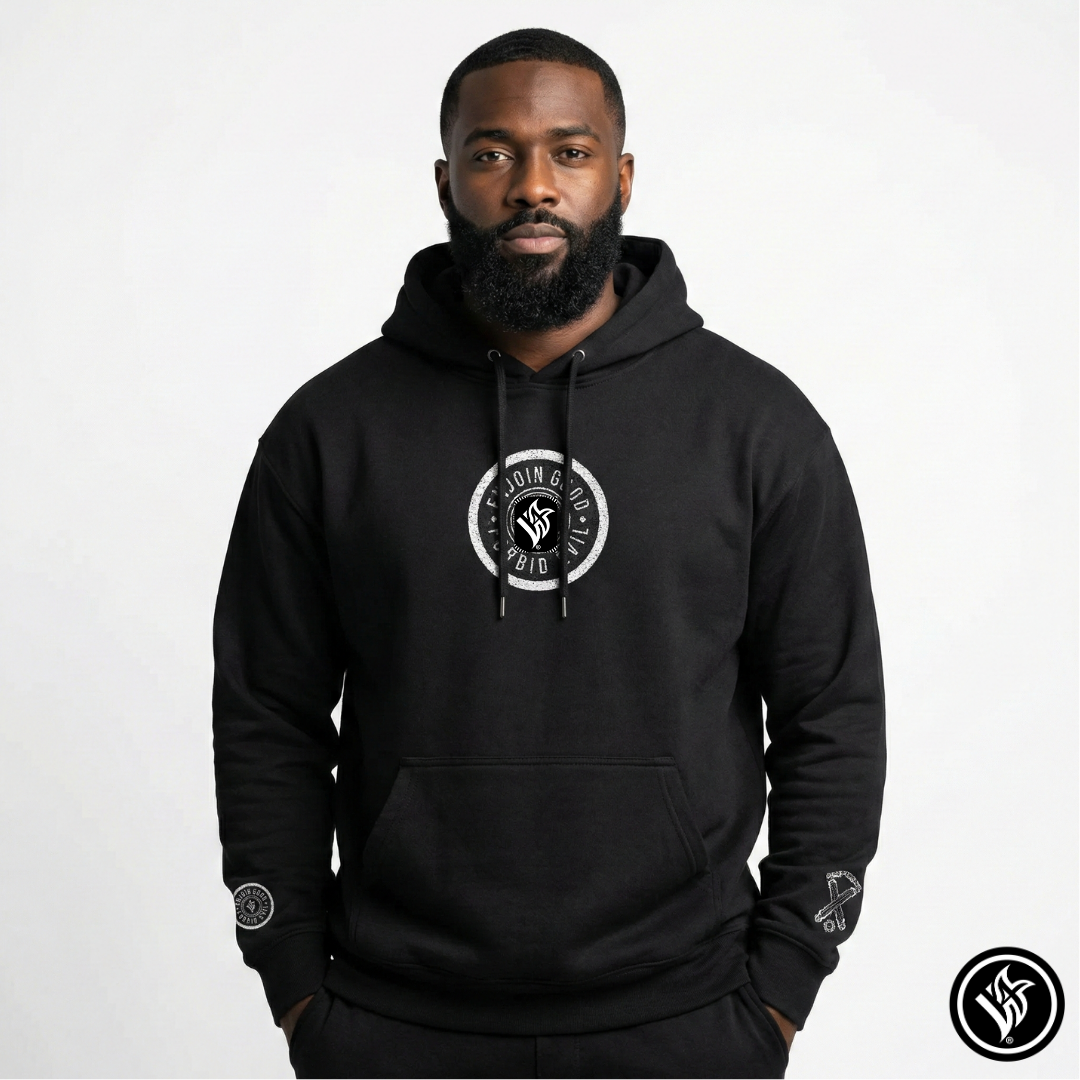 Emblem Enjoin Good X Forbid Evil — Black Hoodie