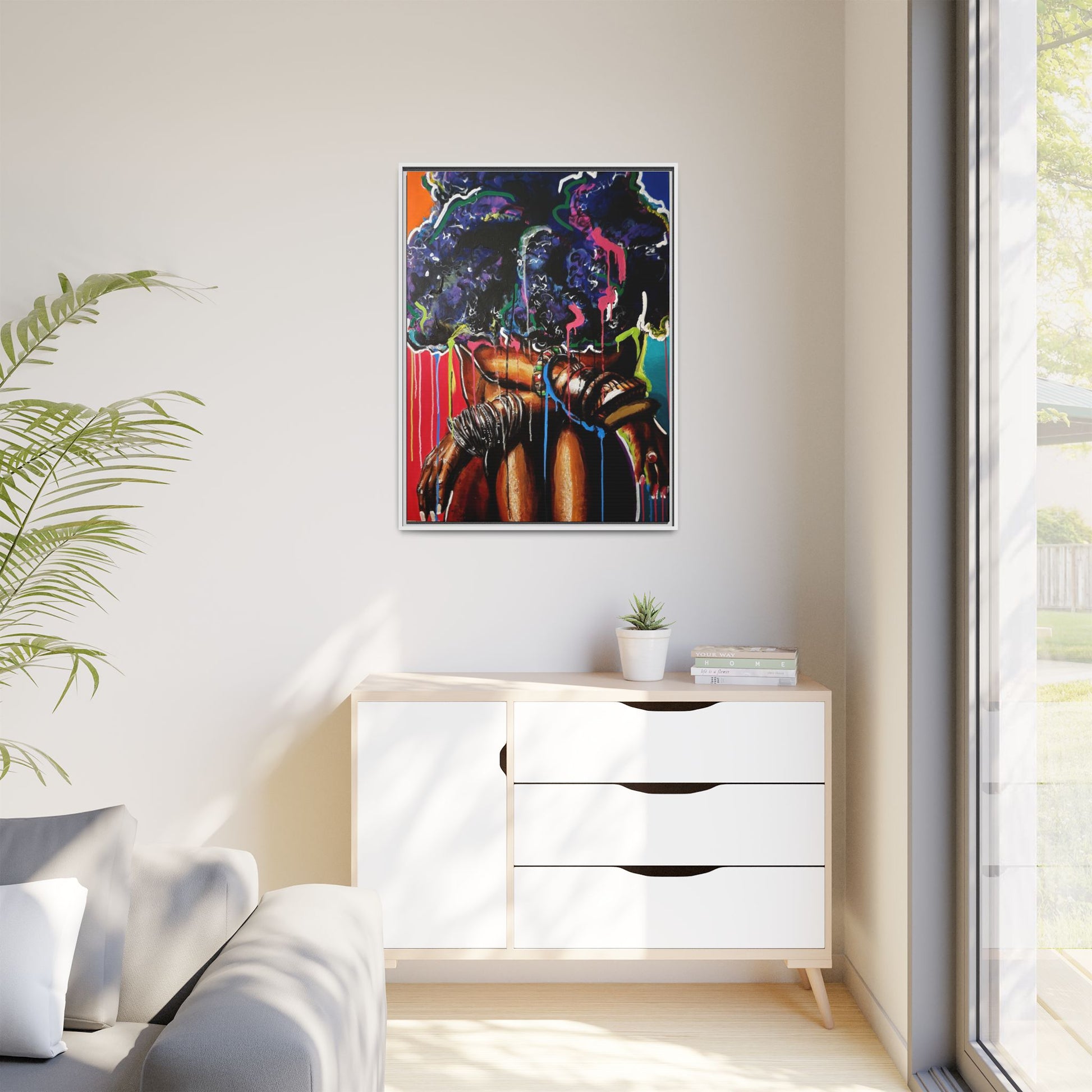 Bold Colorful Fro Lady