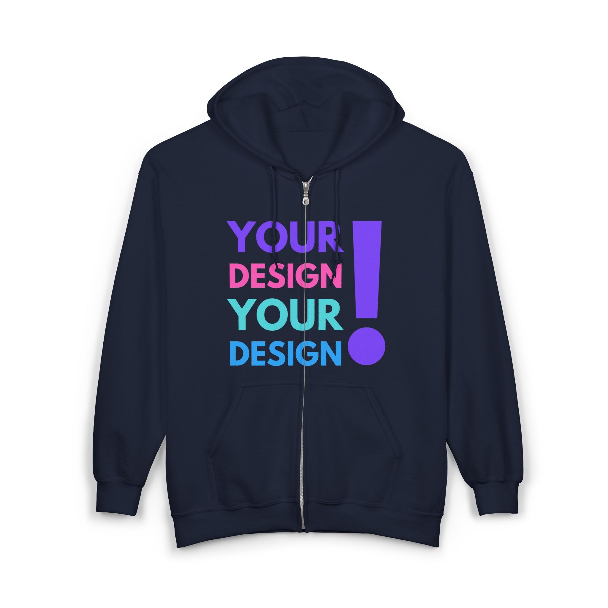 Customizable Unisex Zip Hoodie - Your Design Sweatshirt, Personalized Gift, Trendy Outerwear, Cozy Layering, Unique Style