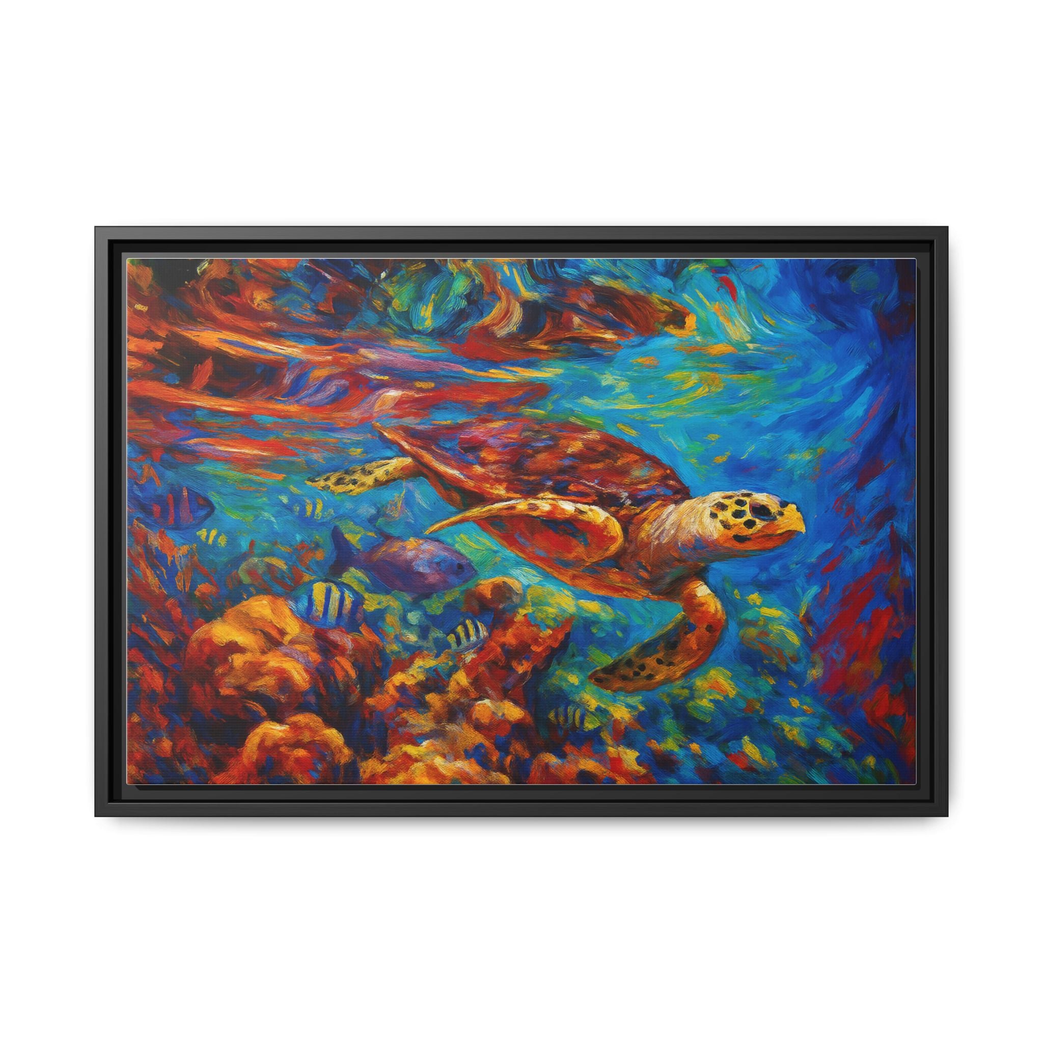 Vibrant Sea Turtle Swimming