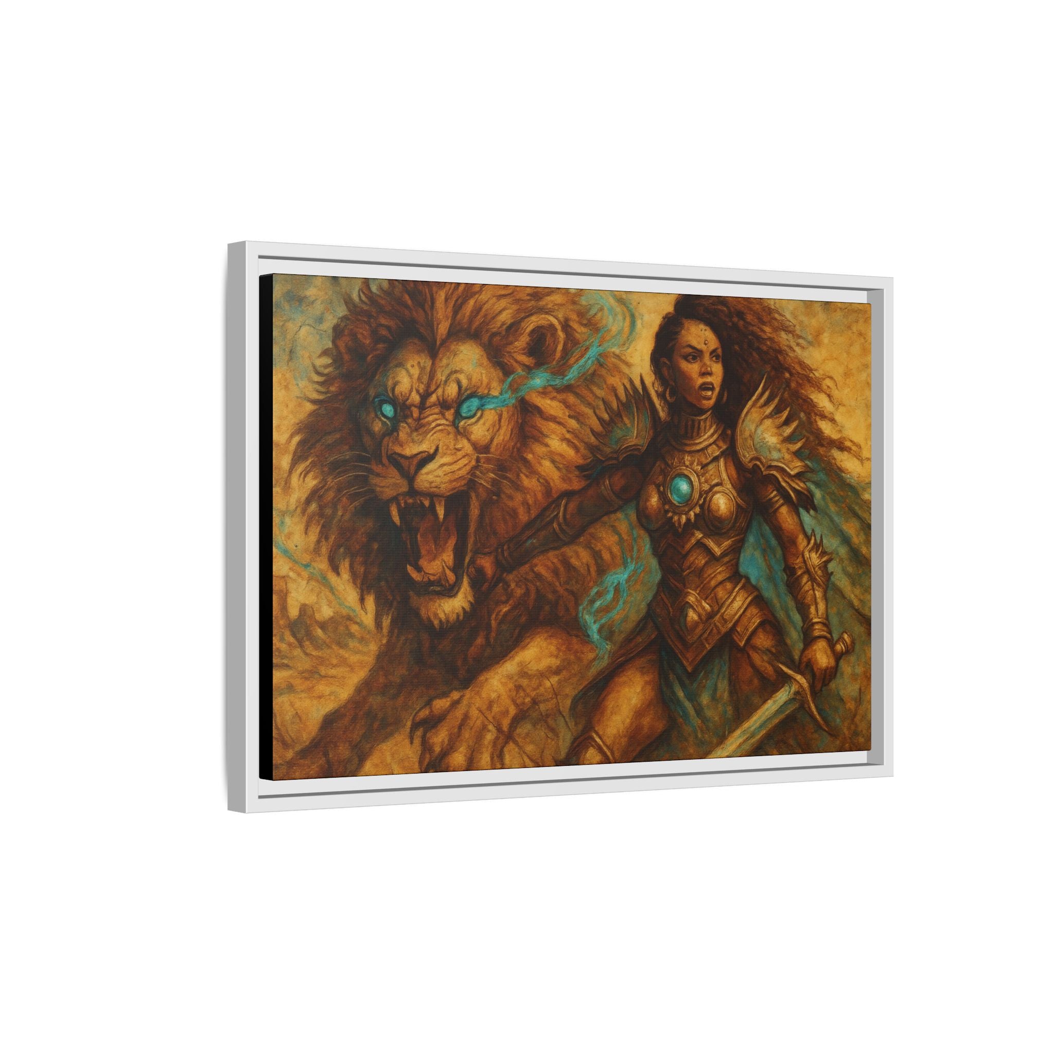 Fantasy Lion and Warrior