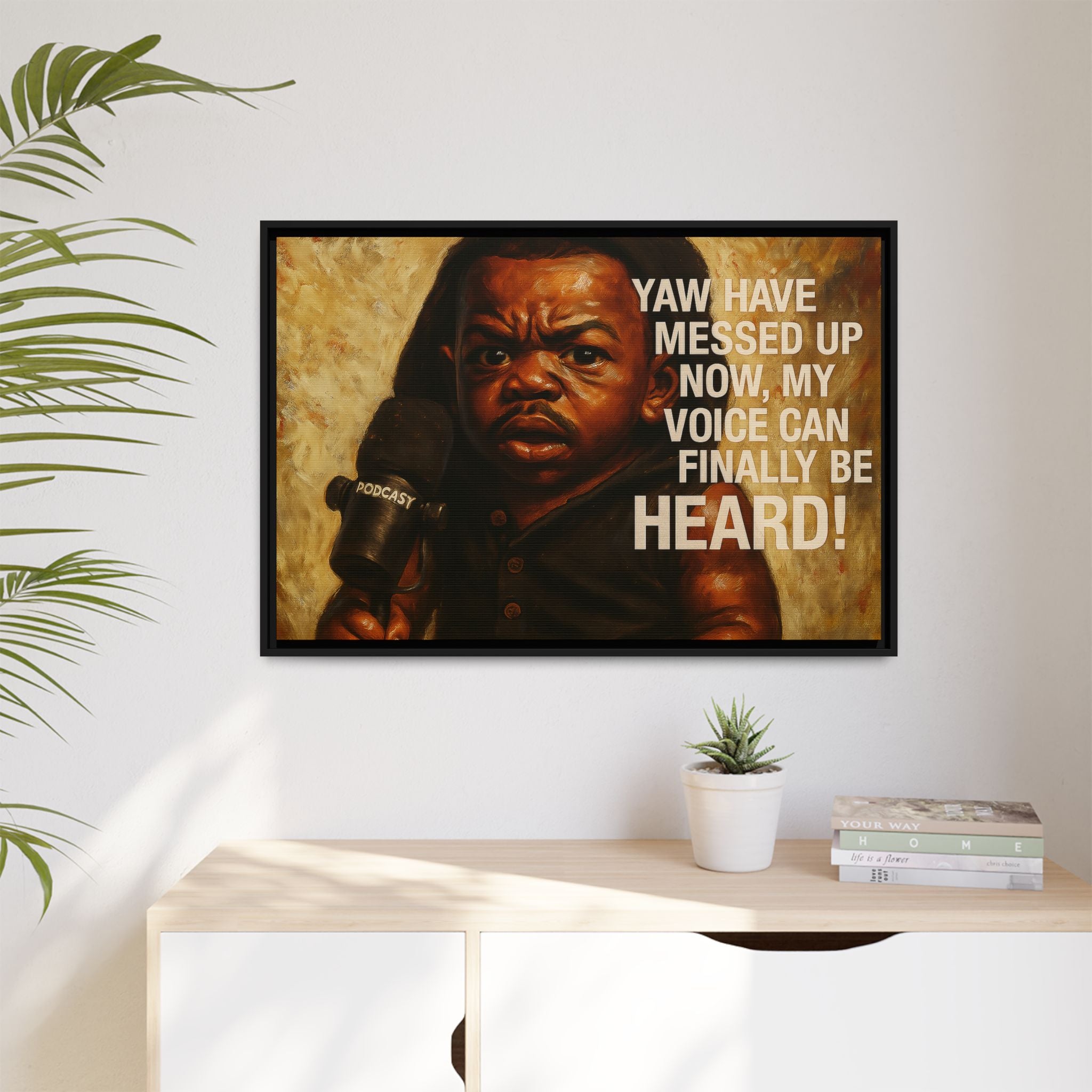 Framed Art Print of Empowering Voice Illustration, Home Decor, Gift for Podcasters, Unique Wall Art, Inspiring Room Accent