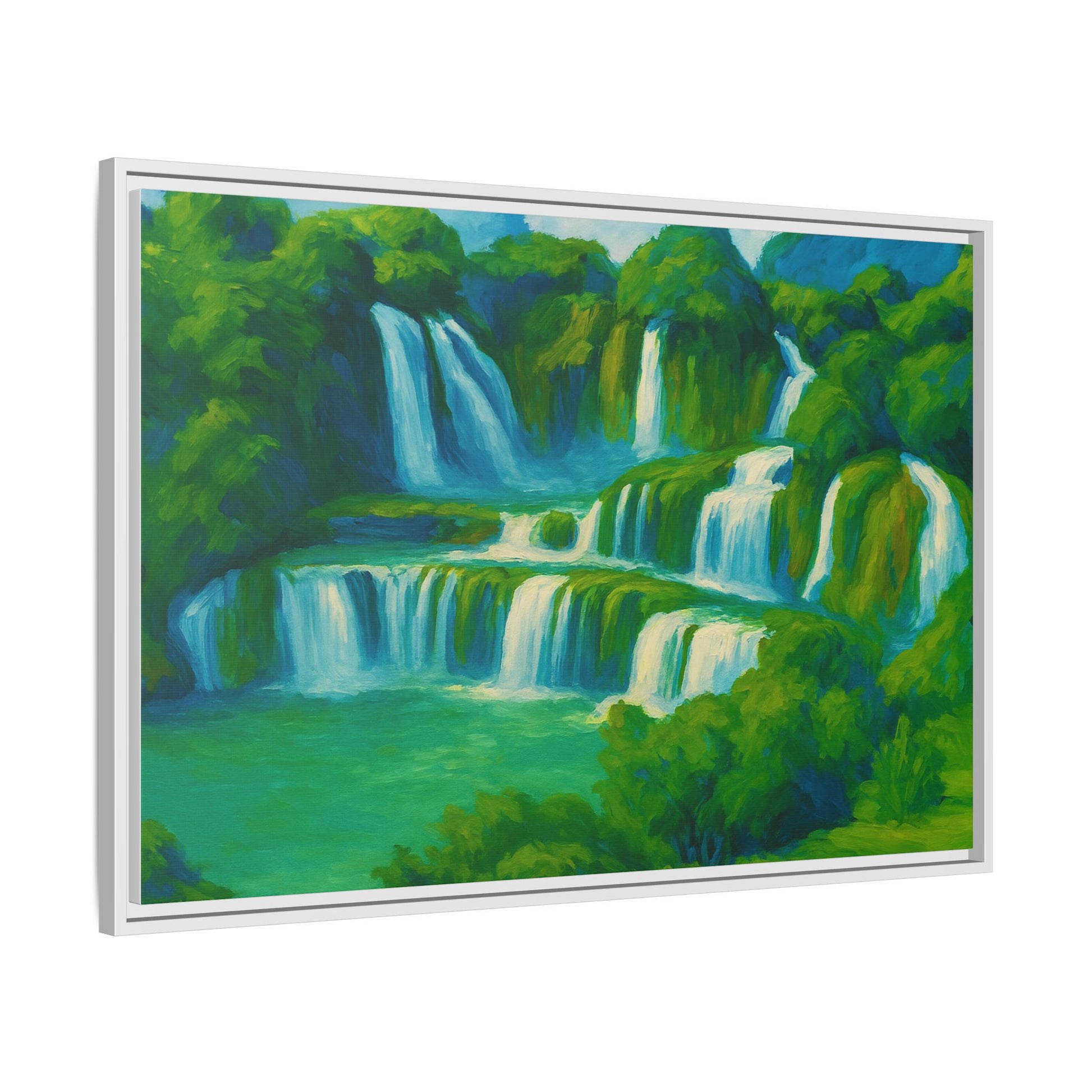 Green Serene Waterfall
