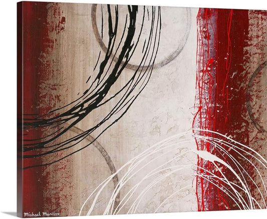 Tricolored Gestures I Canvas Wall Art Print by Michael Marcon, Abstract, Home Decor, Modern Artwork, 20" X16In