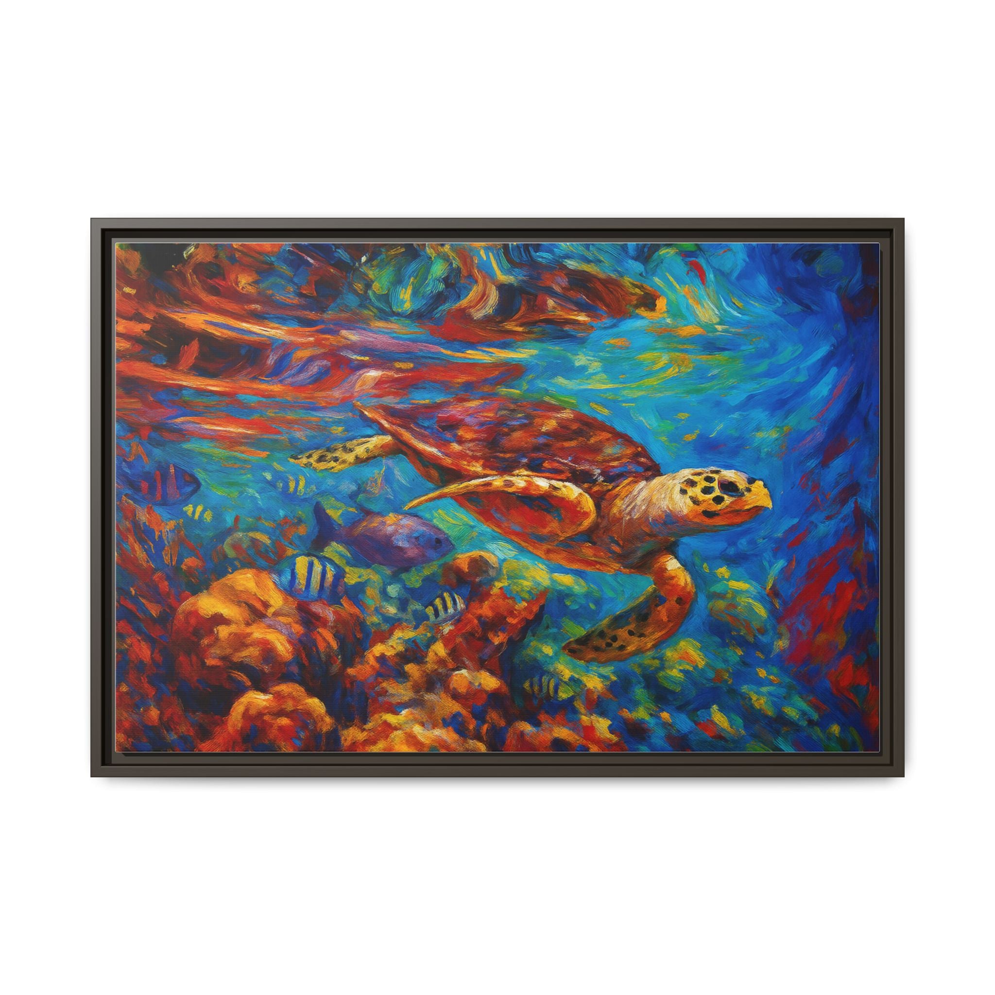 Vibrant Sea Turtle Swimming