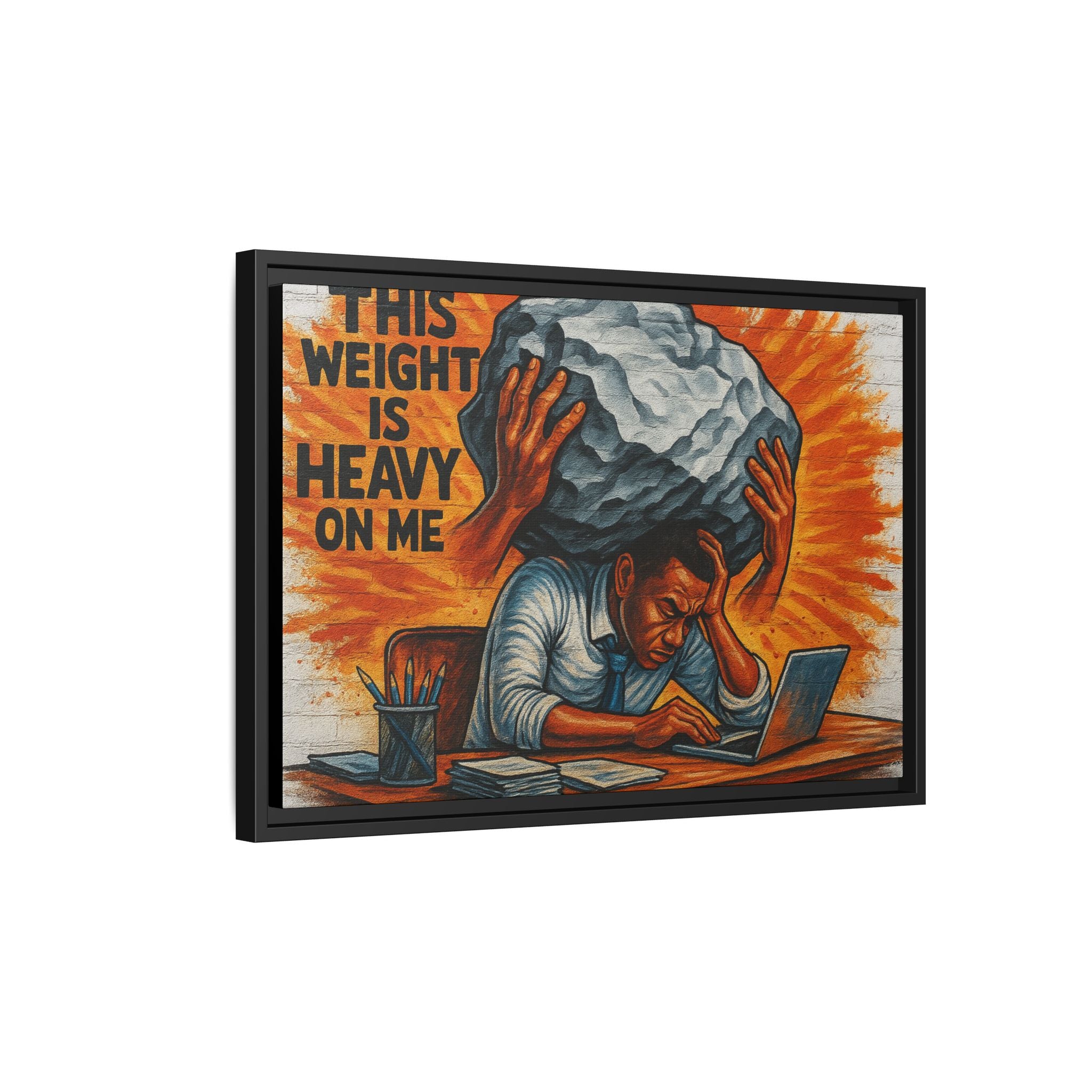 Framed Canvas Art, Stress Relief Decor, Office Wall Art, Motivational Artwork, Unique Gift for Home or Office