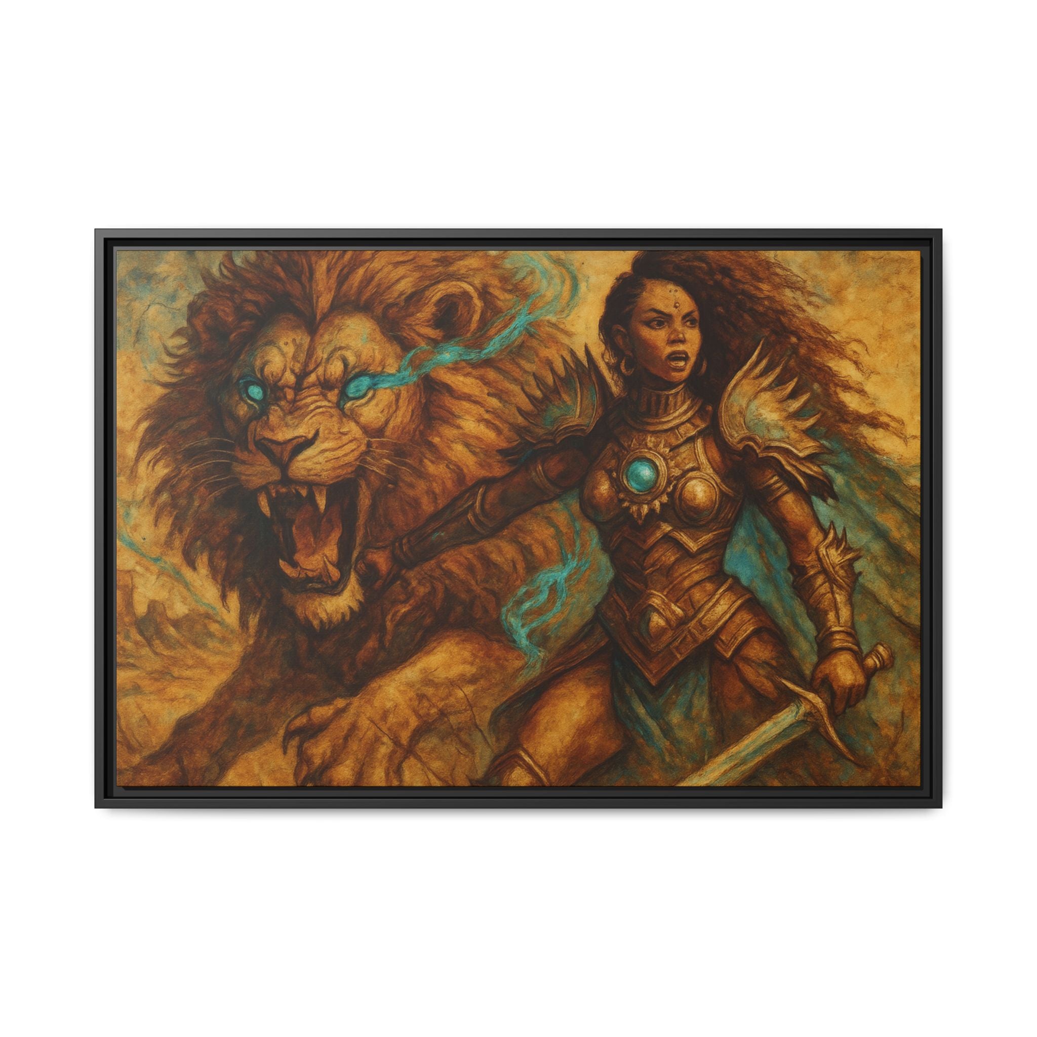 Fantasy Lion and Warrior