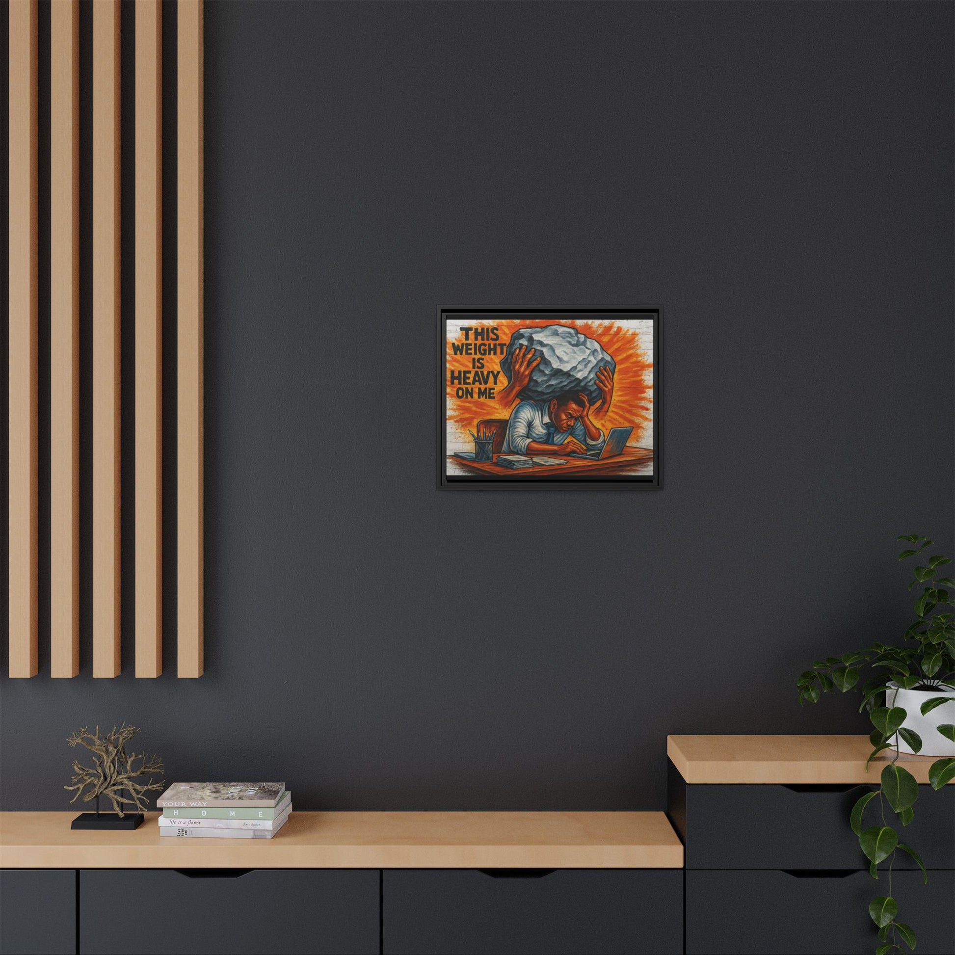 Framed Canvas Art, Stress Relief Decor, Office Wall Art, Motivational Artwork, Unique Gift for Home or Office