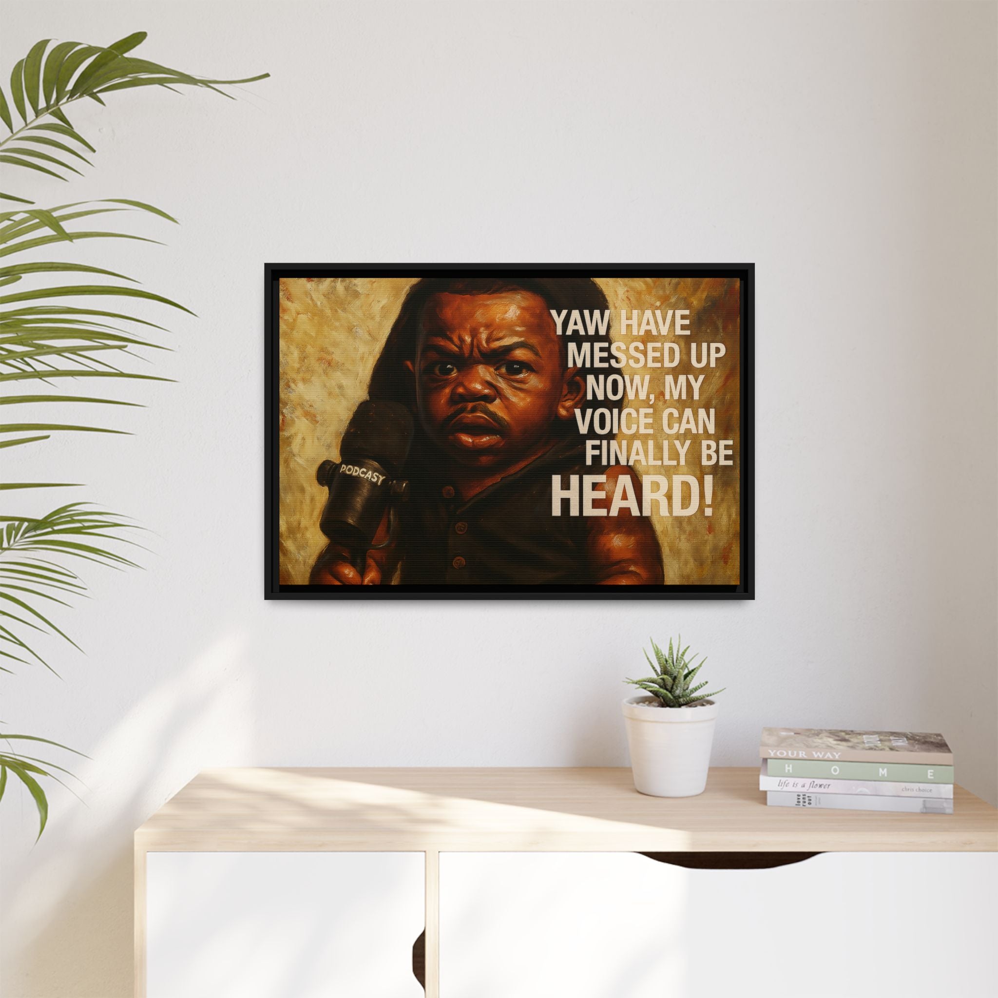 Framed Art Print of Empowering Voice Illustration, Home Decor, Gift for Podcasters, Unique Wall Art, Inspiring Room Accent
