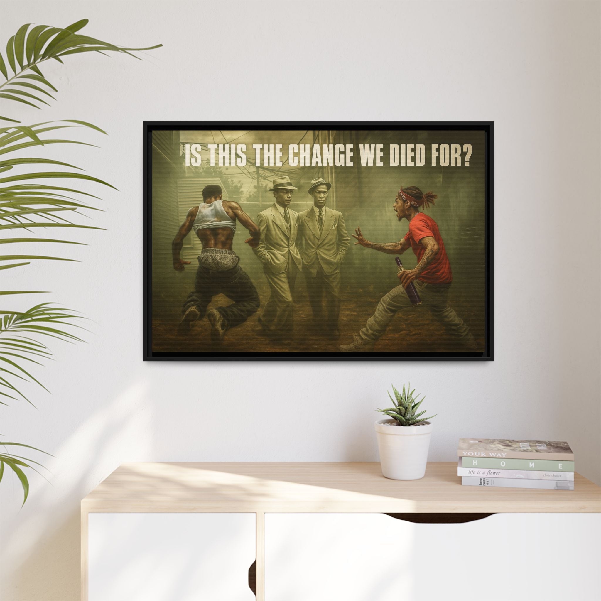Framed Art Print: 'Is This The Change We Died For?' - Social Commentary Wall Decor, Black History Art, Motivational Home Decor, Gift [...]