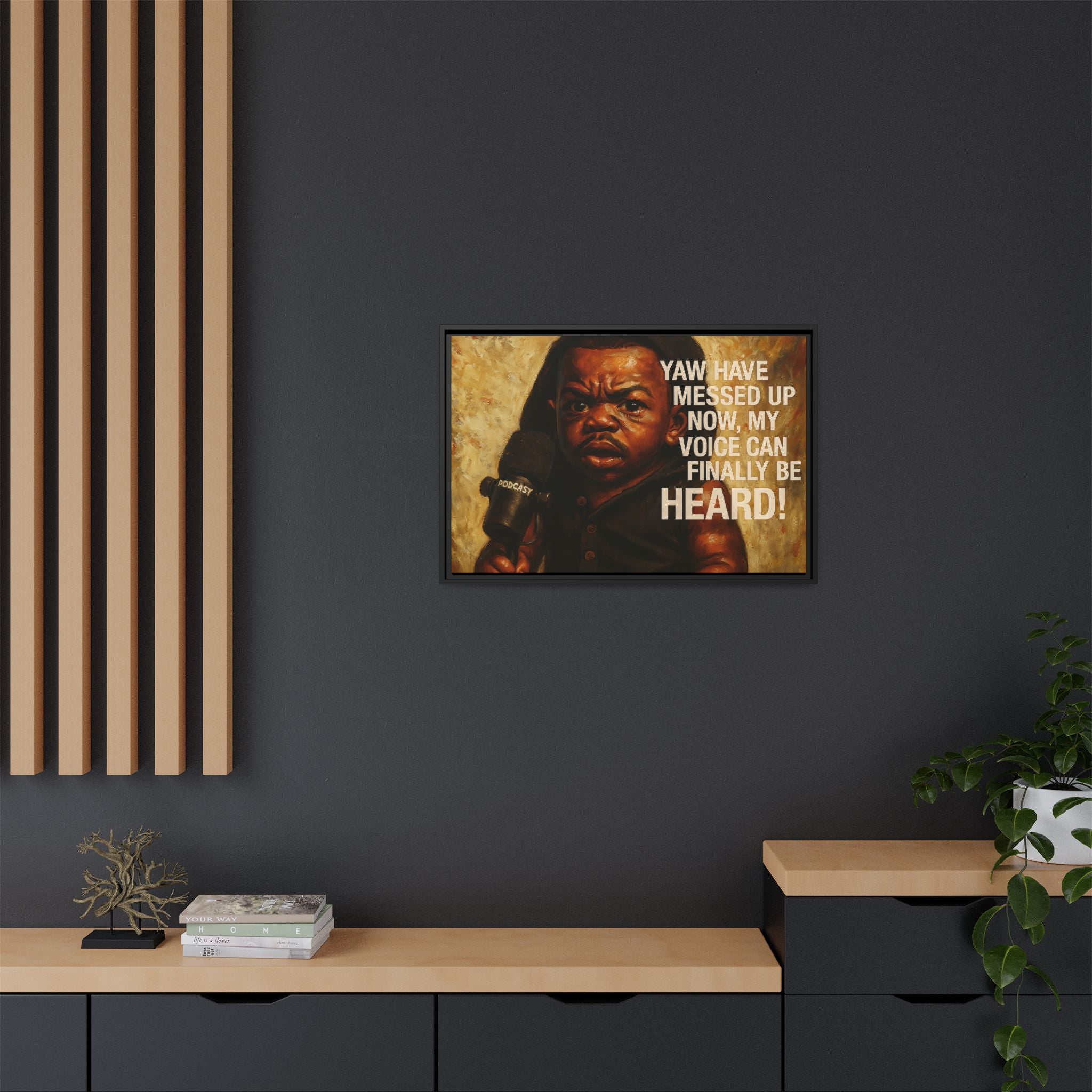Framed Art Print of Empowering Voice Illustration, Home Decor, Gift for Podcasters, Unique Wall Art, Inspiring Room Accent