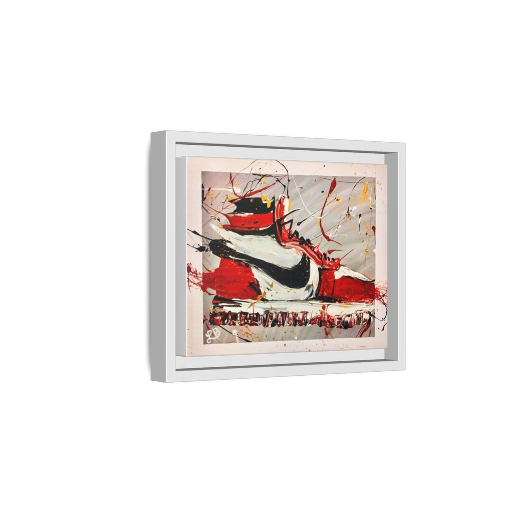 Abstract Red, White, and Black Sneaker