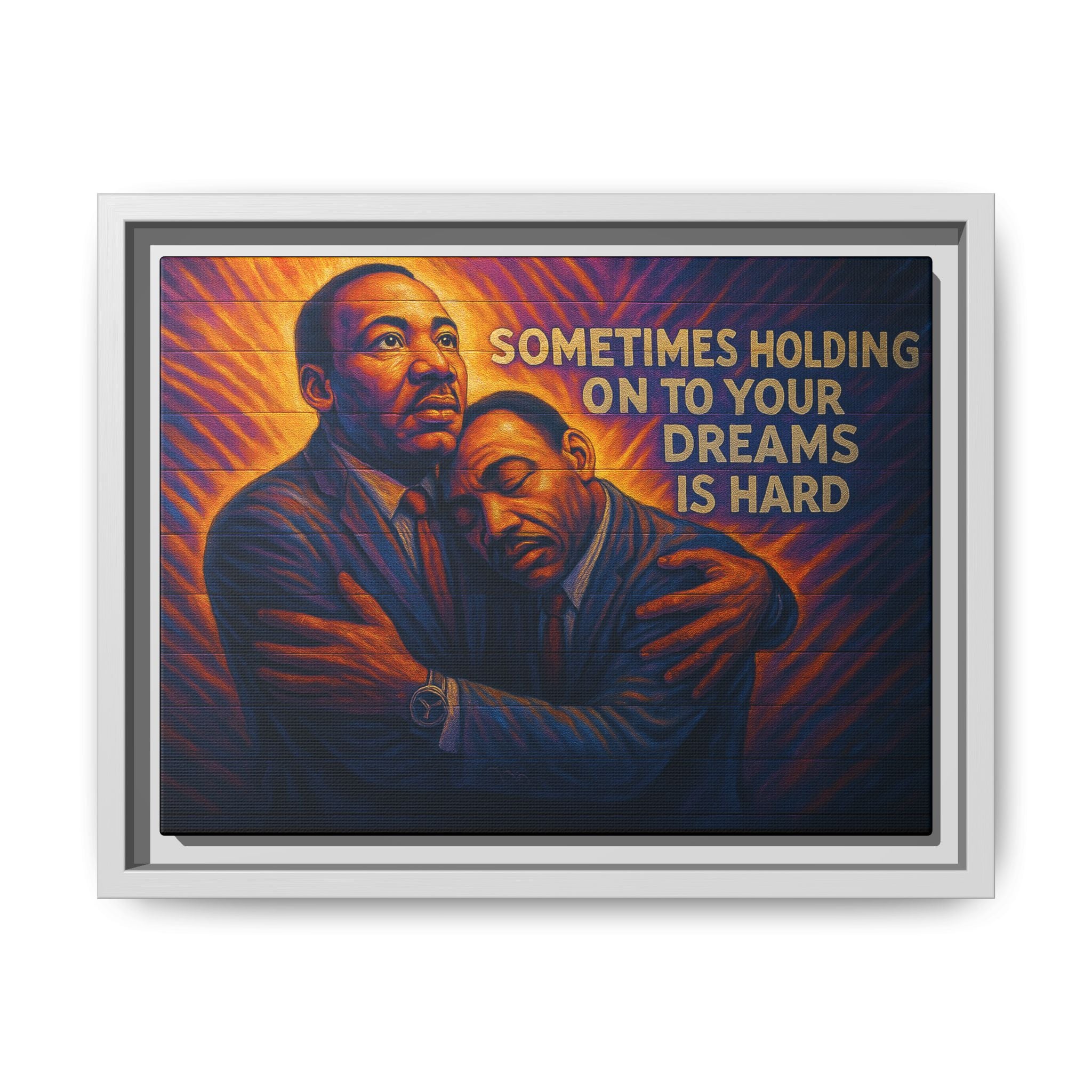 Inspirational Framed Canvas Wall Art, Motivational Home Decor, Dream Quote Art, Multi-color Wall Decor, Uplifting Gift Idea