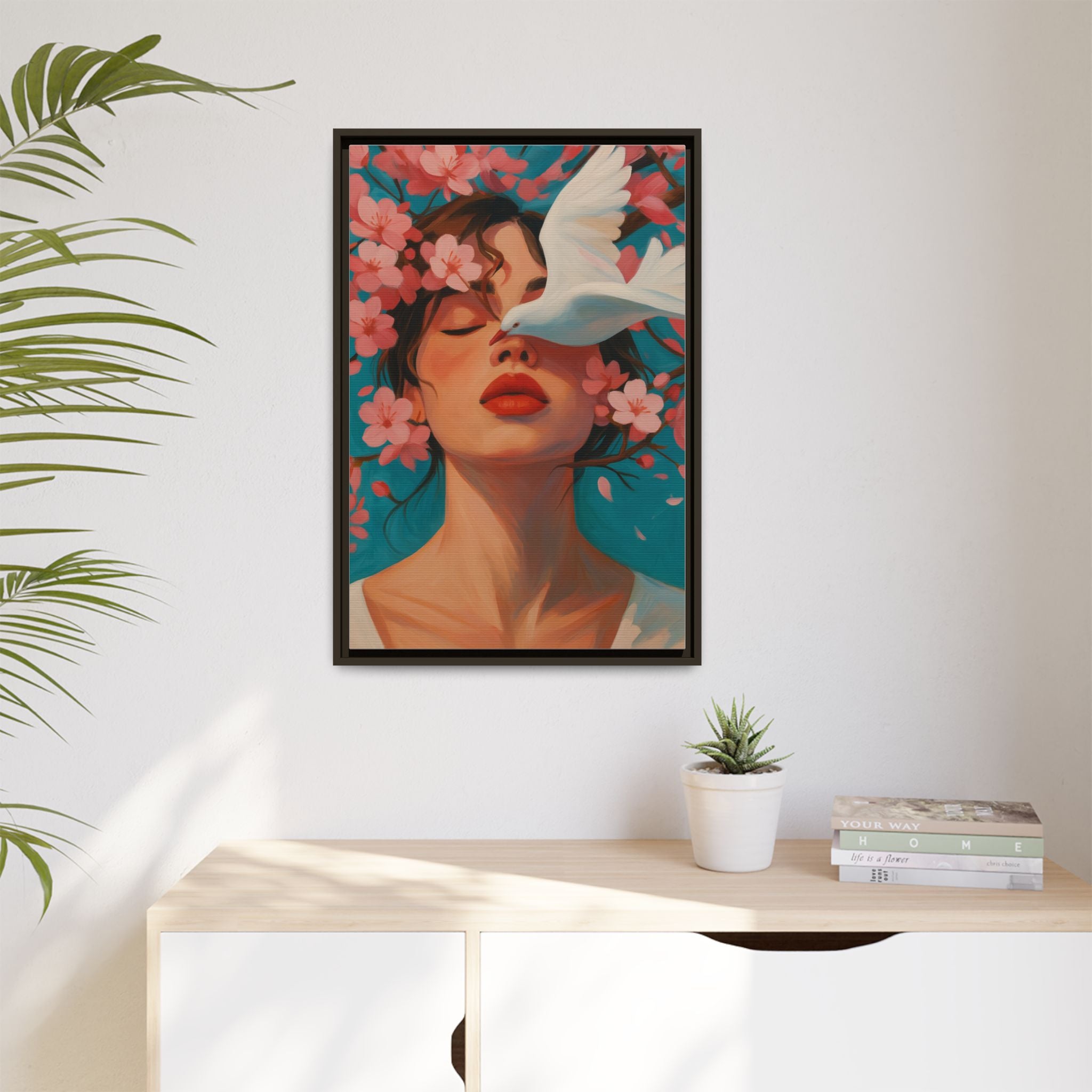 Pink Floral Serenity Dove