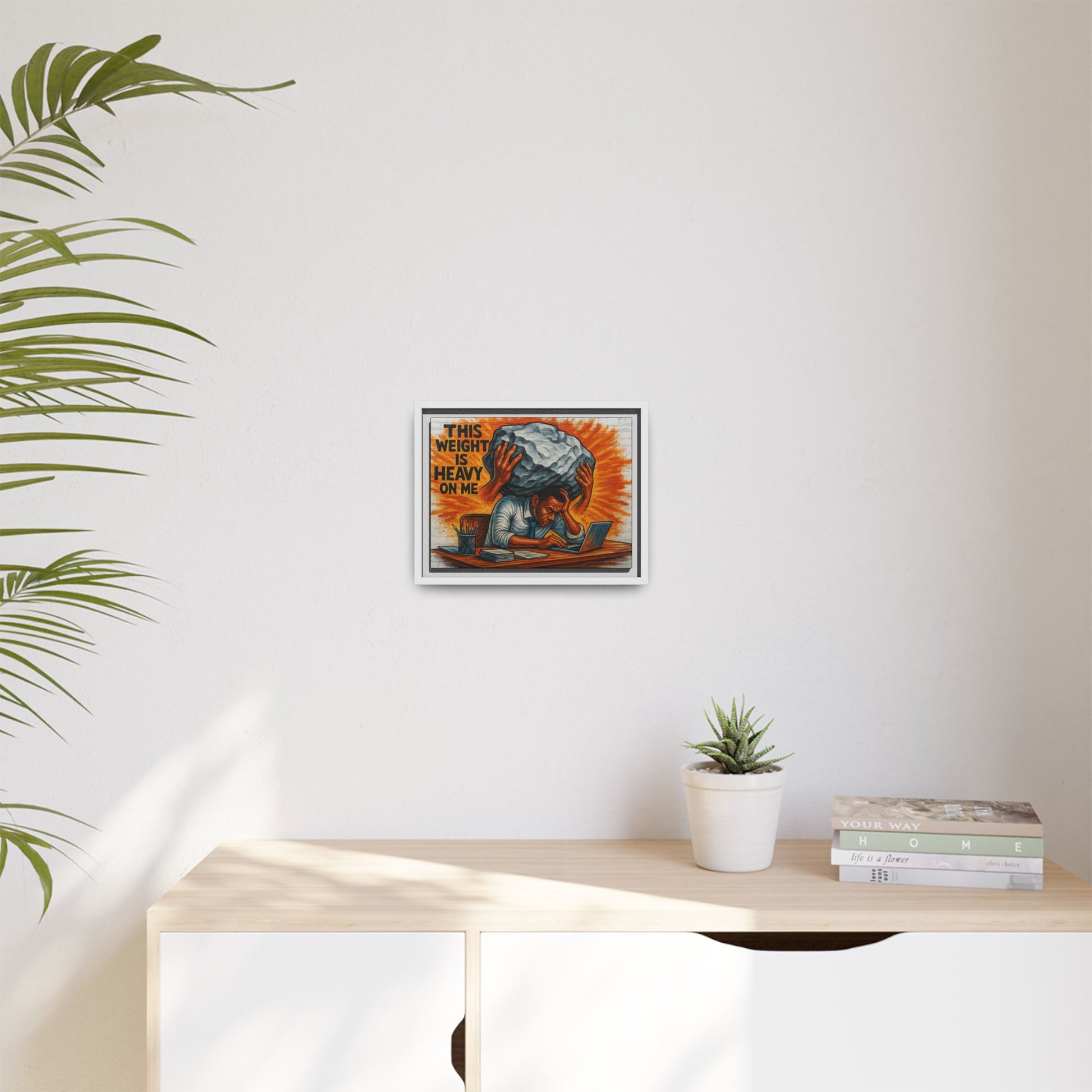 Framed Canvas Art, Stress Relief Decor, Office Wall Art, Motivational Artwork, Unique Gift for Home or Office