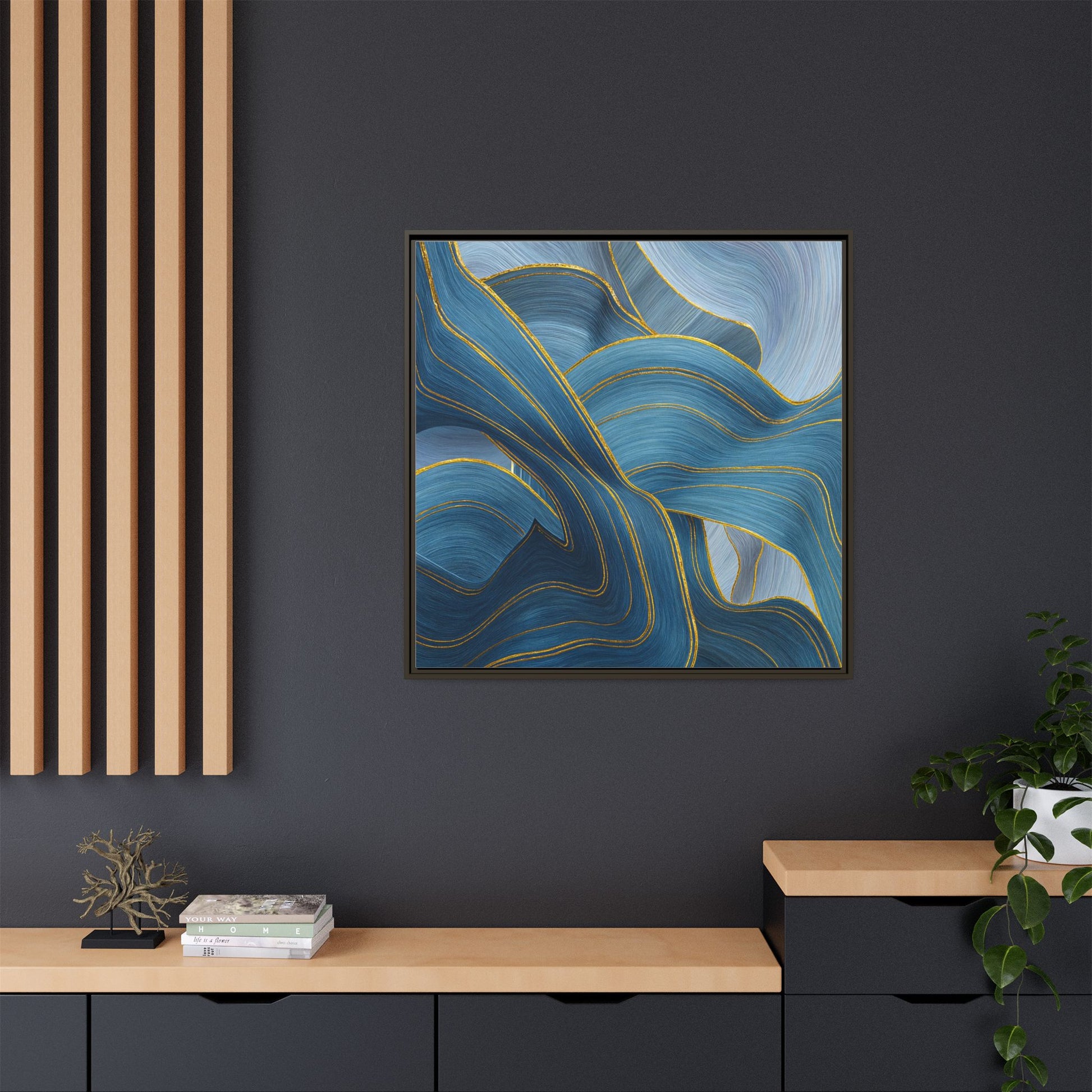 Blue Swirl Golden Trim