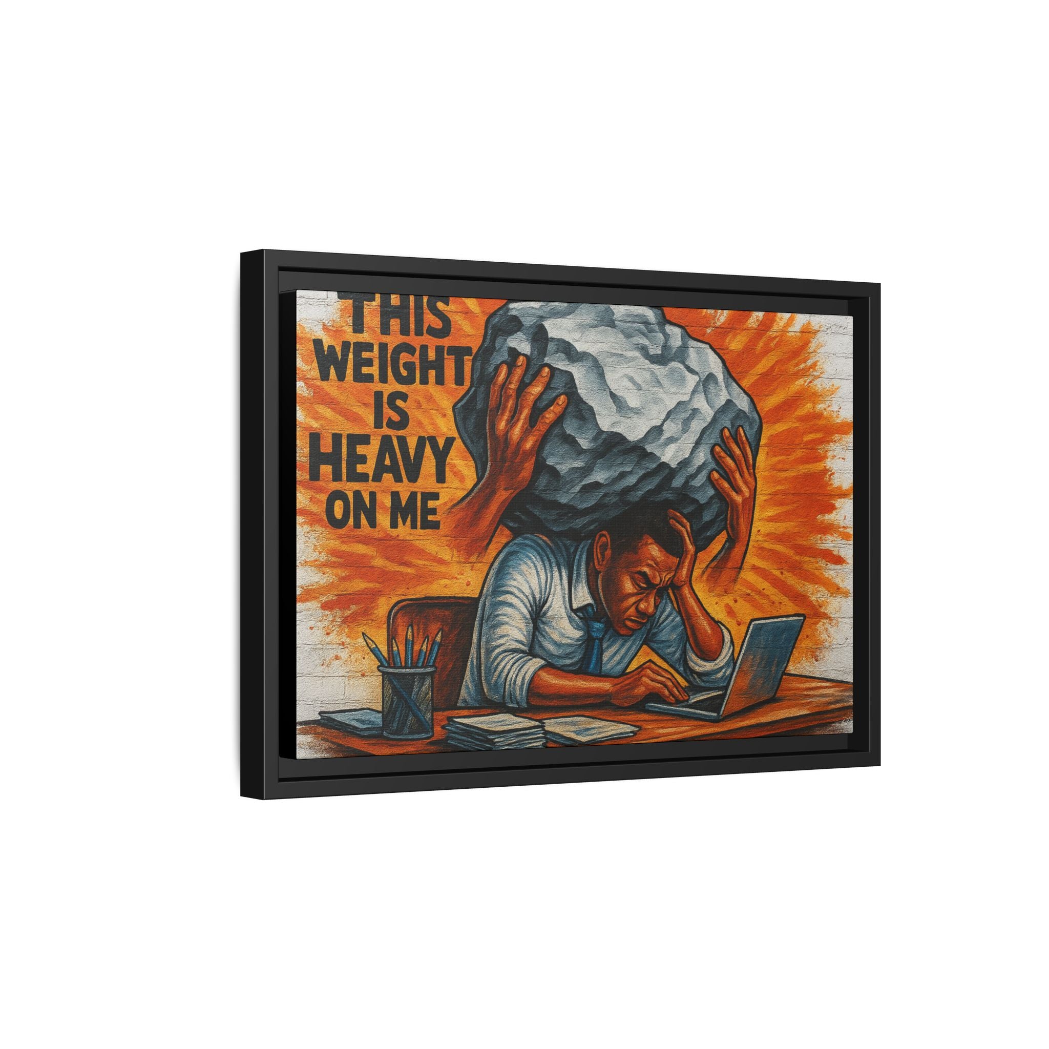 Framed Canvas Art, Stress Relief Decor, Office Wall Art, Motivational Artwork, Unique Gift for Home or Office