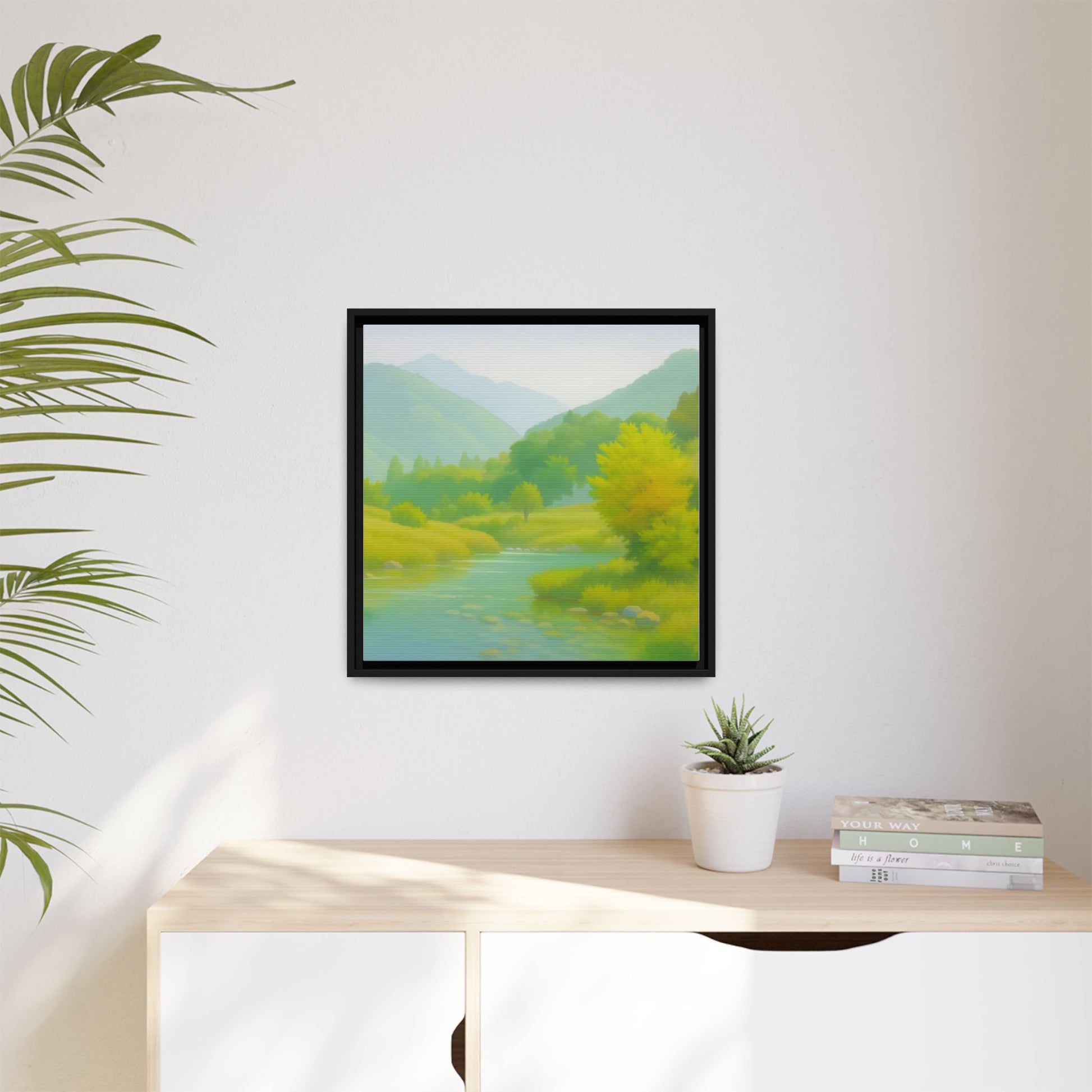 Calming River Green Landscape
