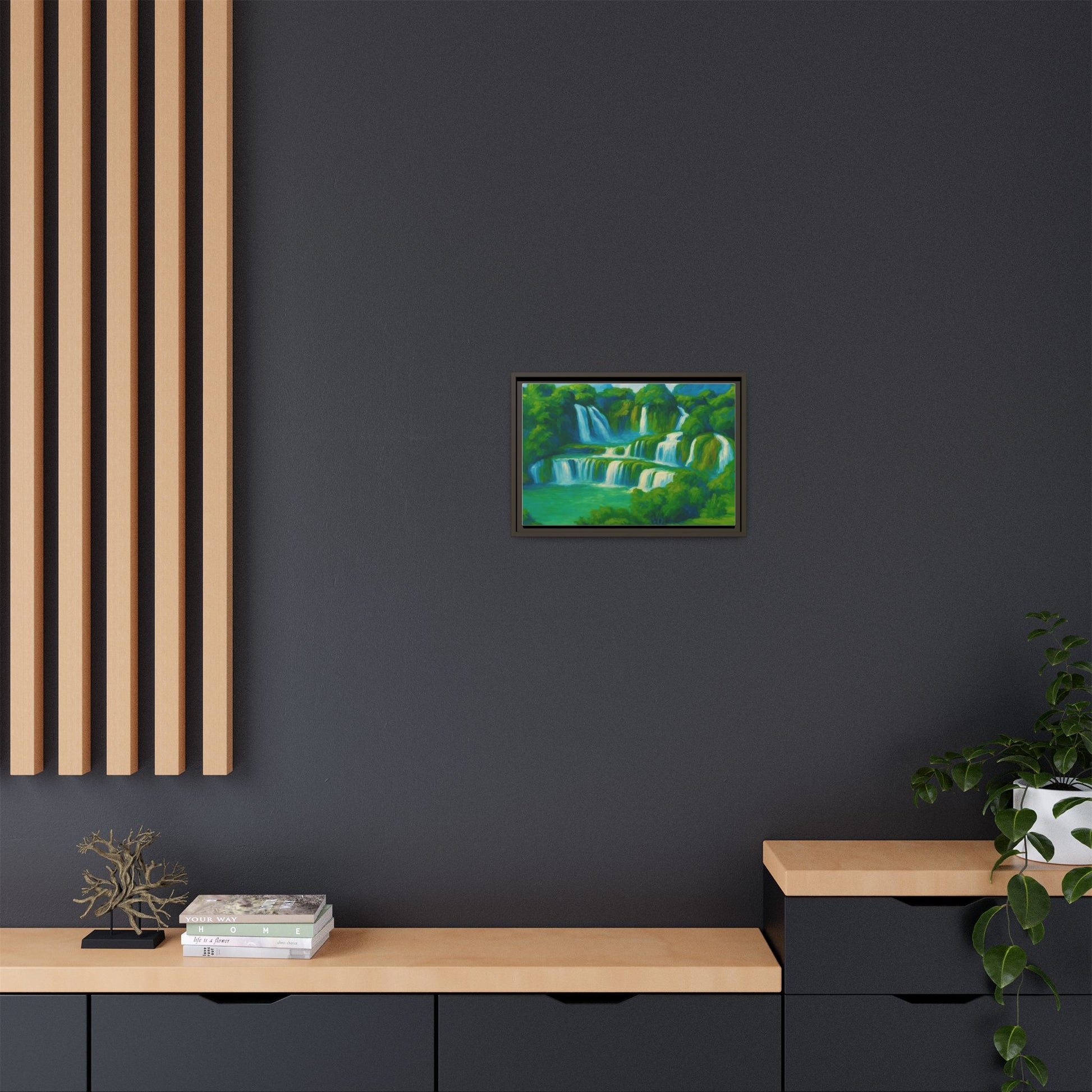 Green Serene Waterfall