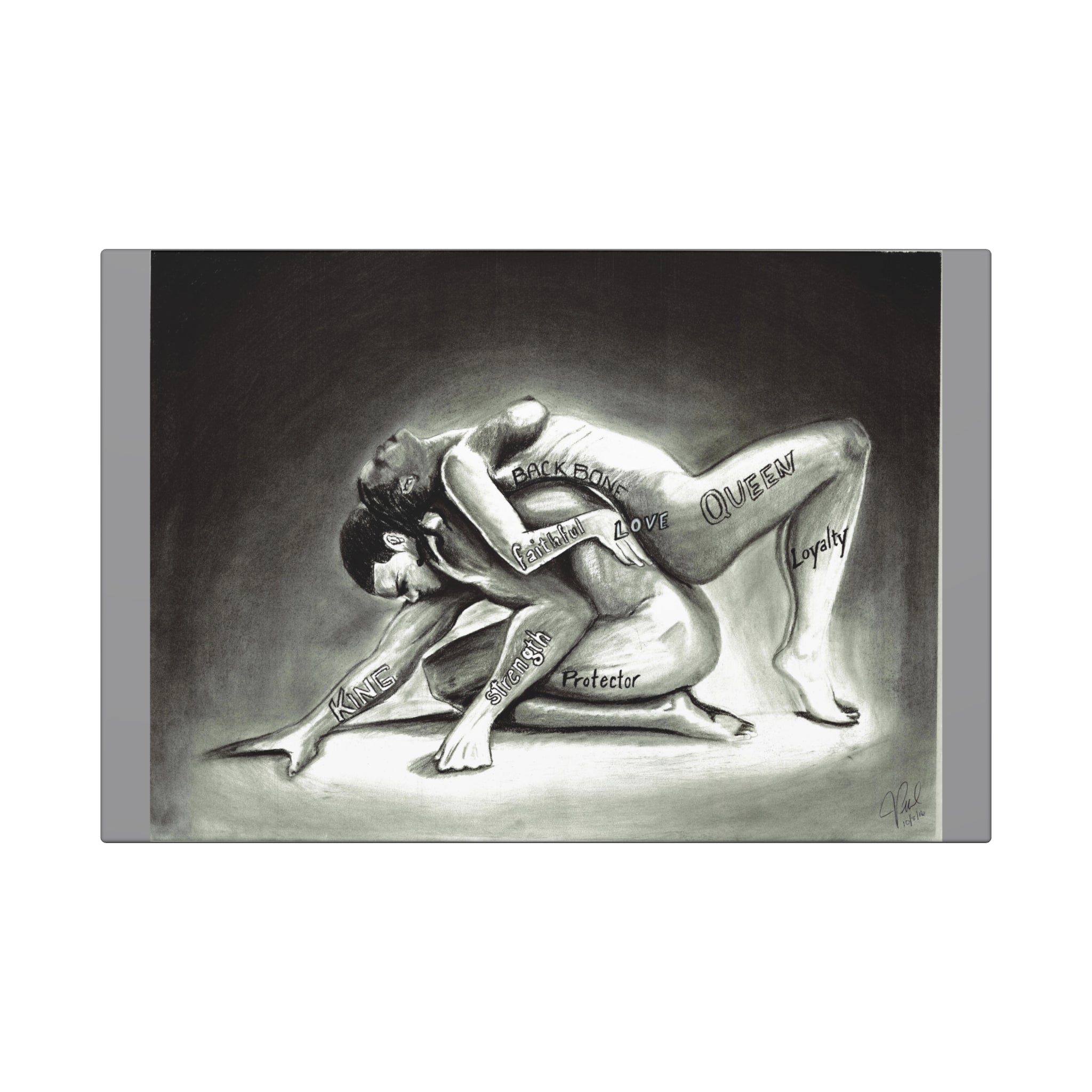 Canvas Art Wraps, Inspirational Wall Art, Modern Art Gift for Couples, Tattoo Art