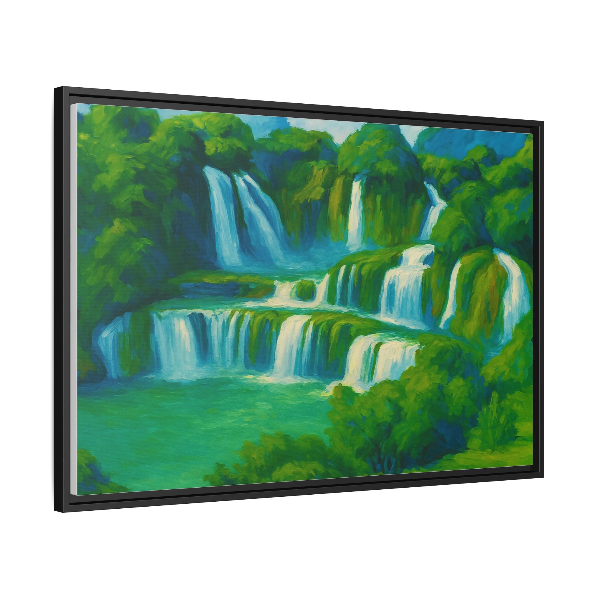 Green Serene Waterfall