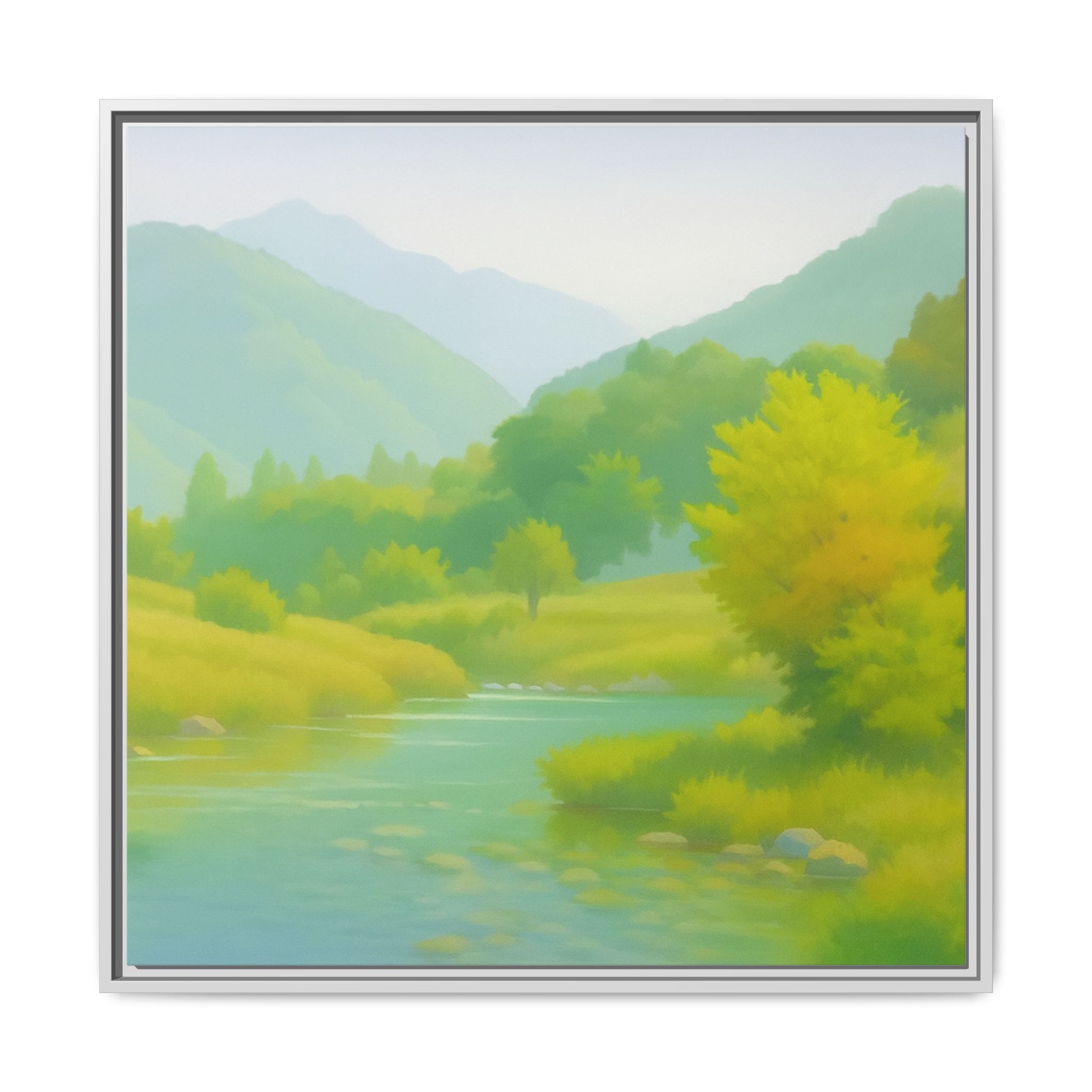 Calming River Green Landscape