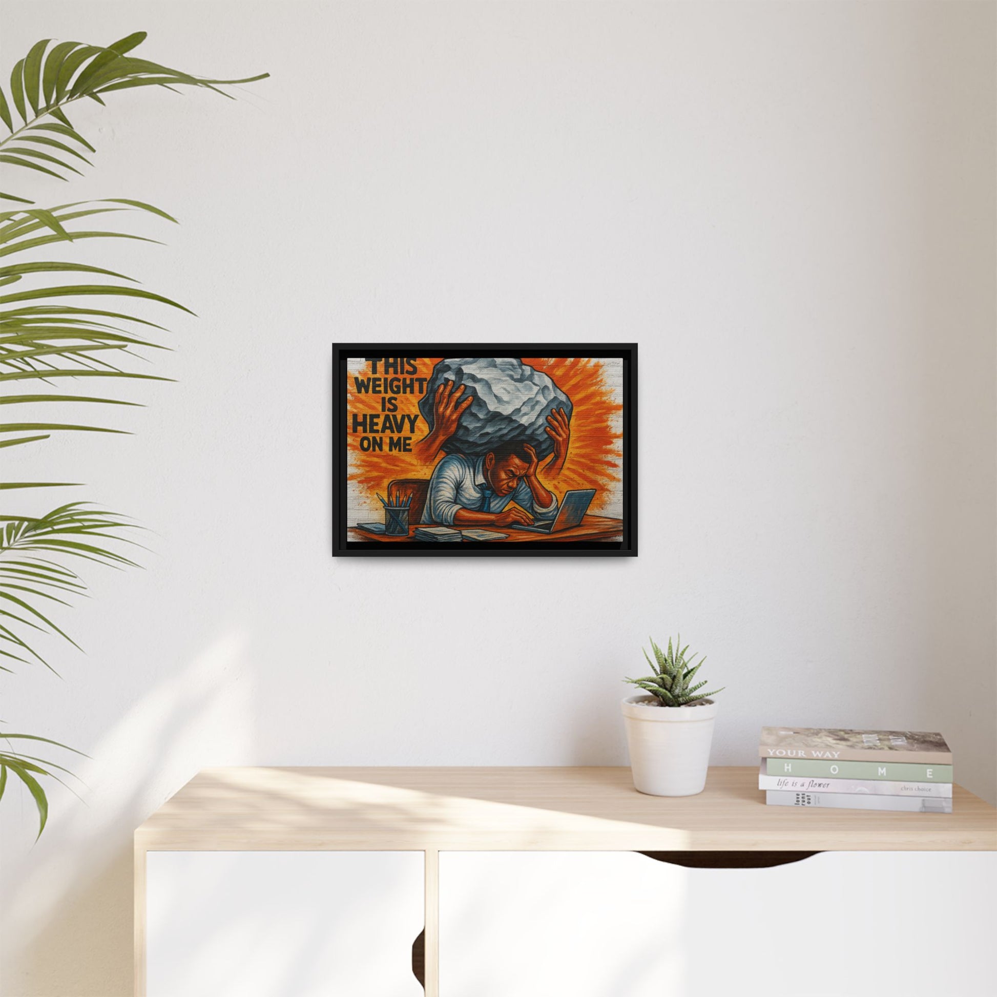 Framed Canvas Art, Stress Relief Decor, Office Wall Art, Motivational Artwork, Unique Gift for Home or Office