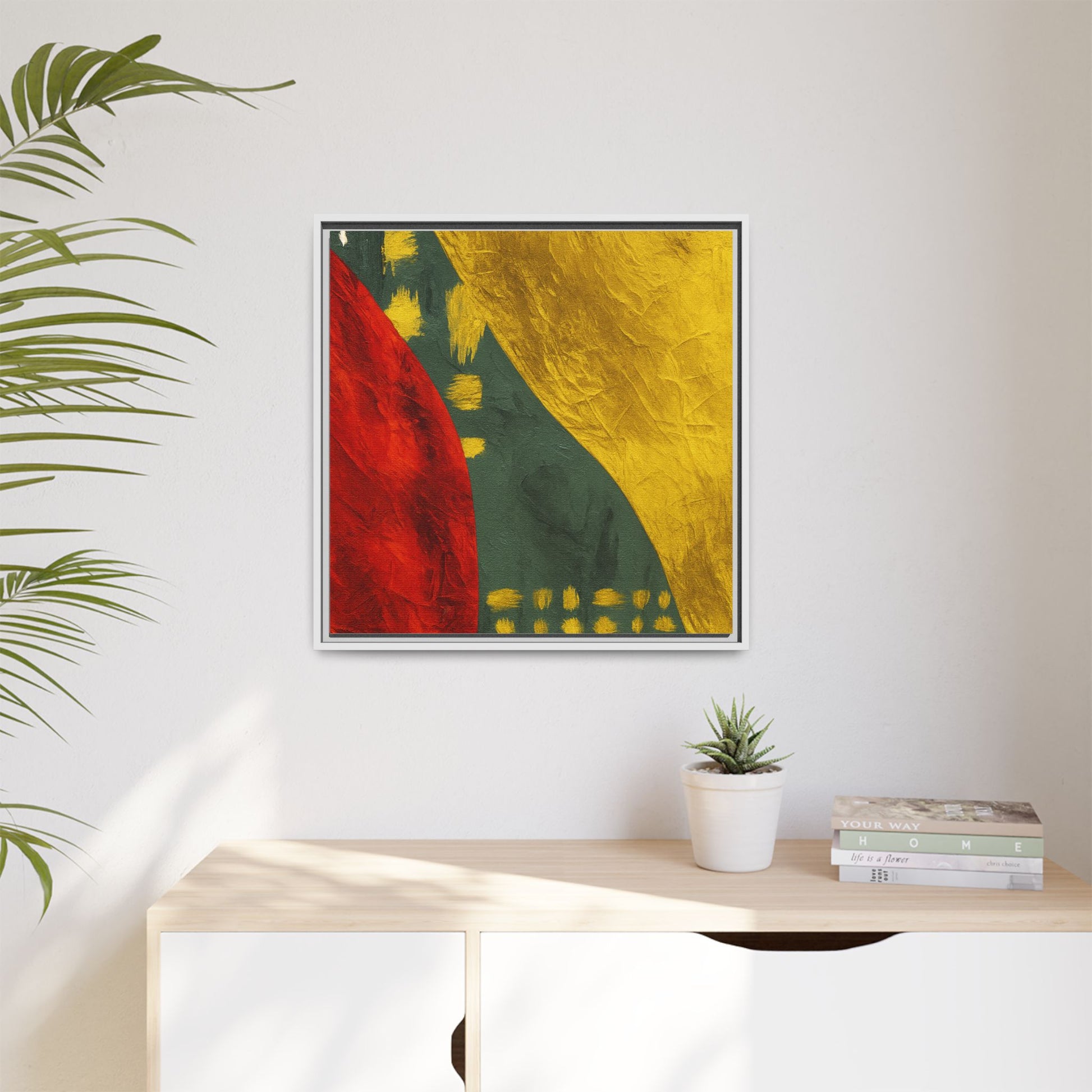 Red Green Gold Abstract
