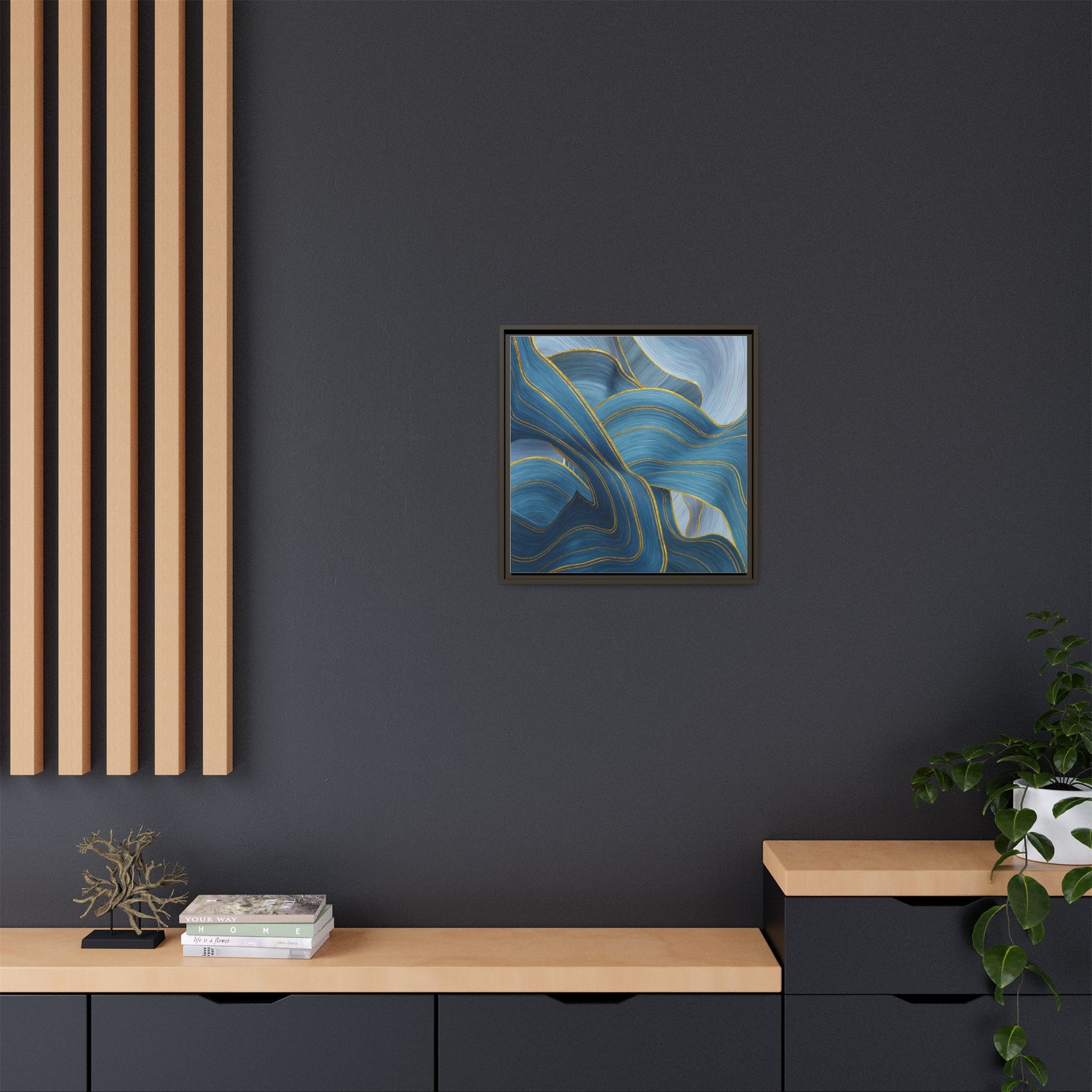 Blue Swirl Golden Trim