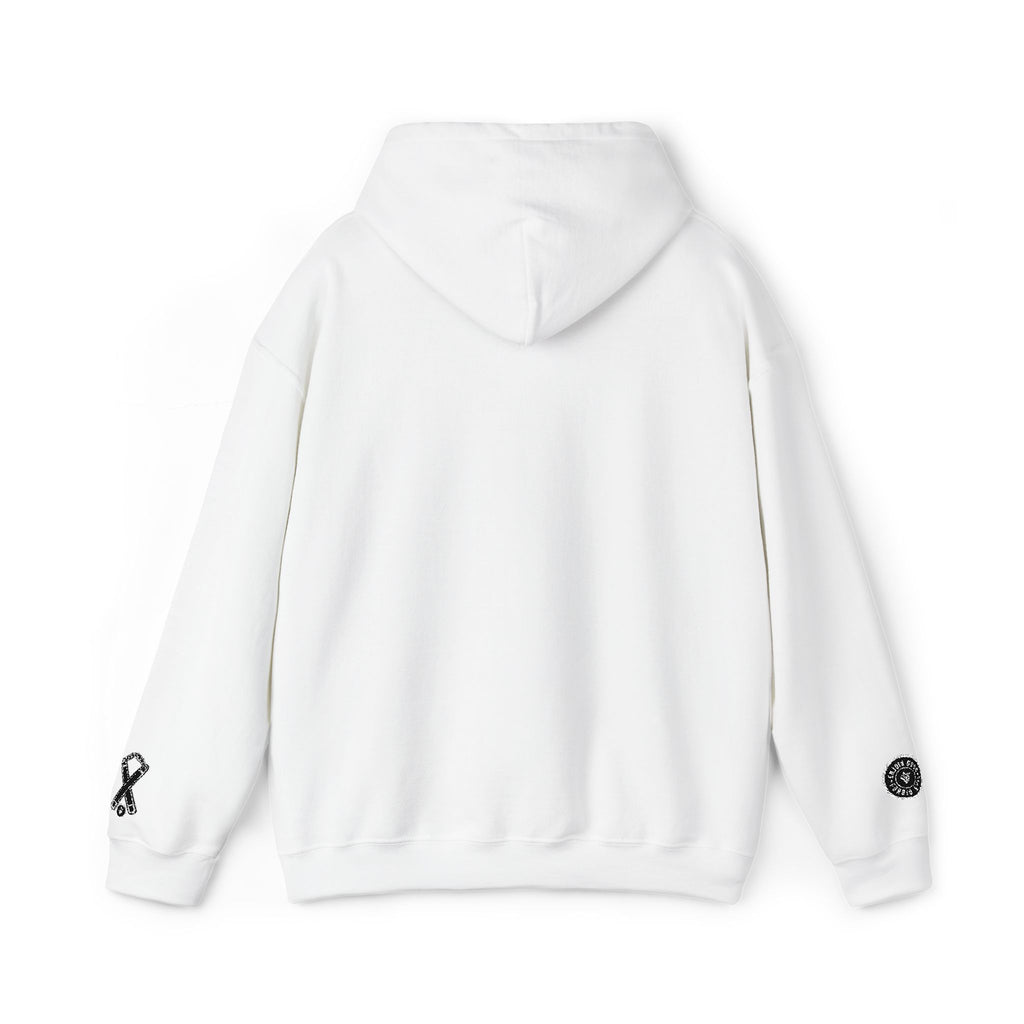 Emblem Enjoin Good X Forbid Evil — White Hoodie
