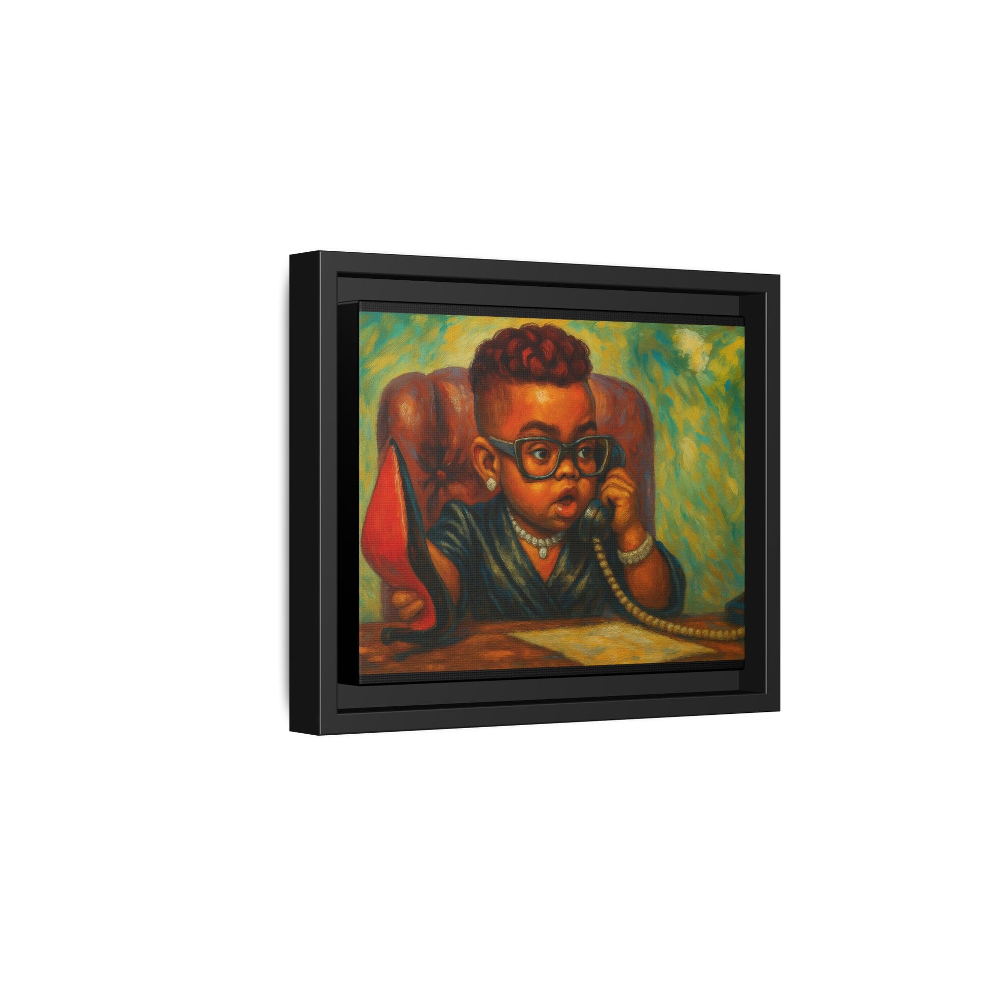 Framed Art Print: Stylish Office Decor for Home or Studio, Wall Art, Colorful Portrait, Vintage Vibe, Creative Gift Idea