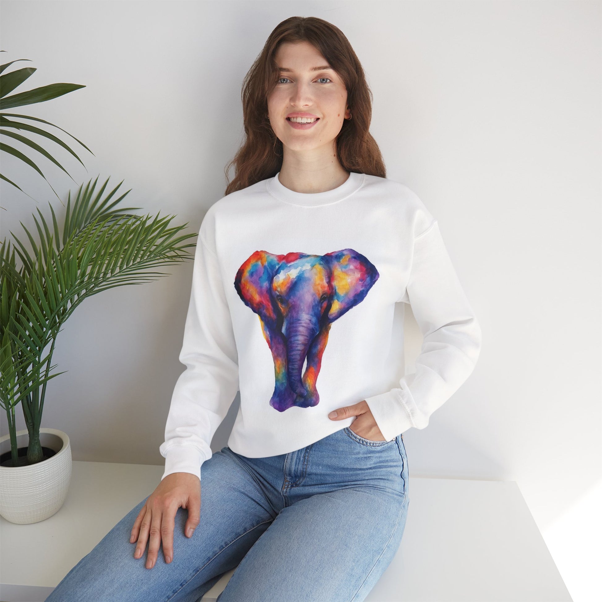 Color Splash Elephant Crewneck Sweatshirt