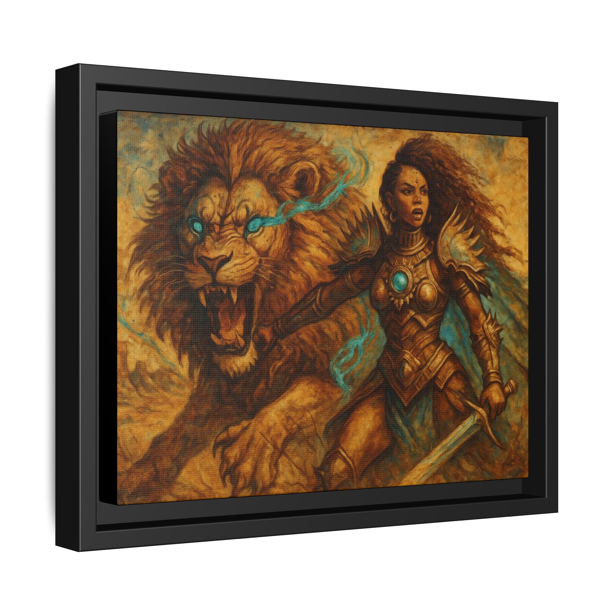 Fantasy Lion and Warrior