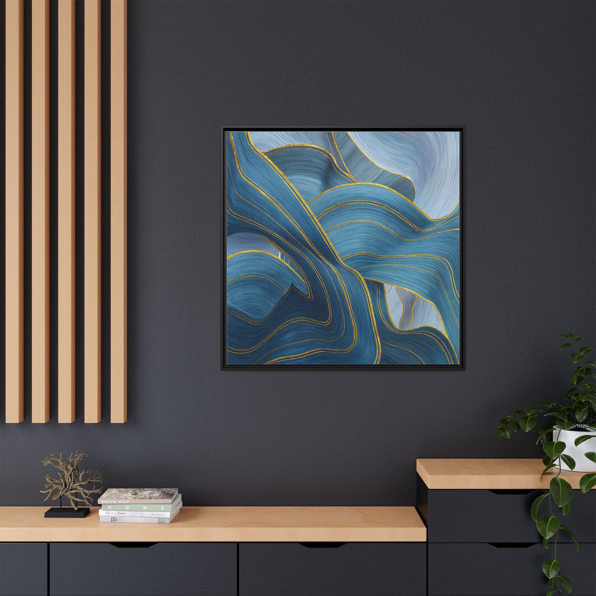 Blue Swirl Golden Trim