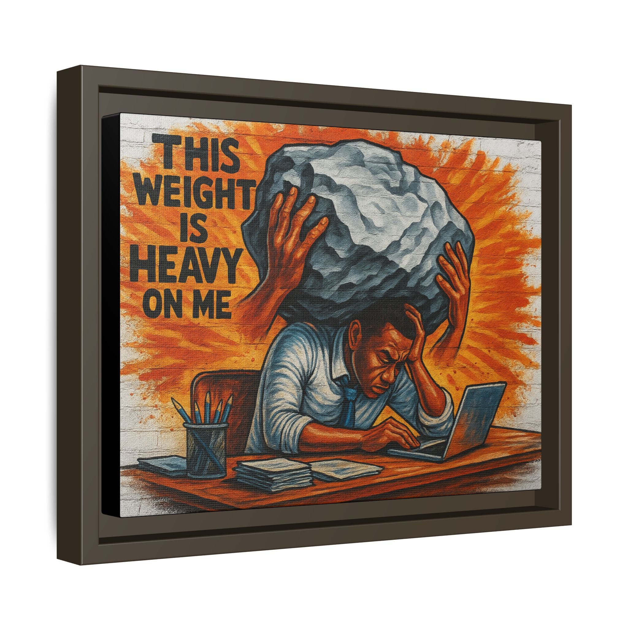 Framed Canvas Art, Stress Relief Decor, Office Wall Art, Motivational Artwork, Unique Gift for Home or Office