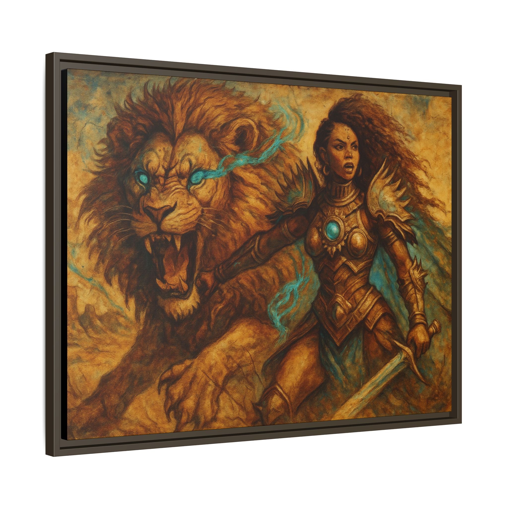 Fantasy Lion and Warrior