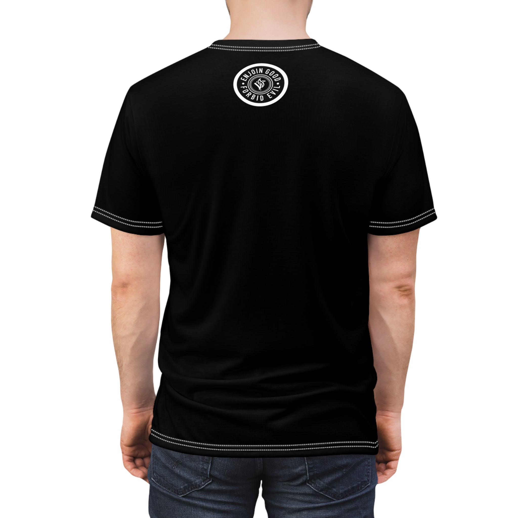 Nunchuck Enjoin Good X Forbid Evil — Black Tee