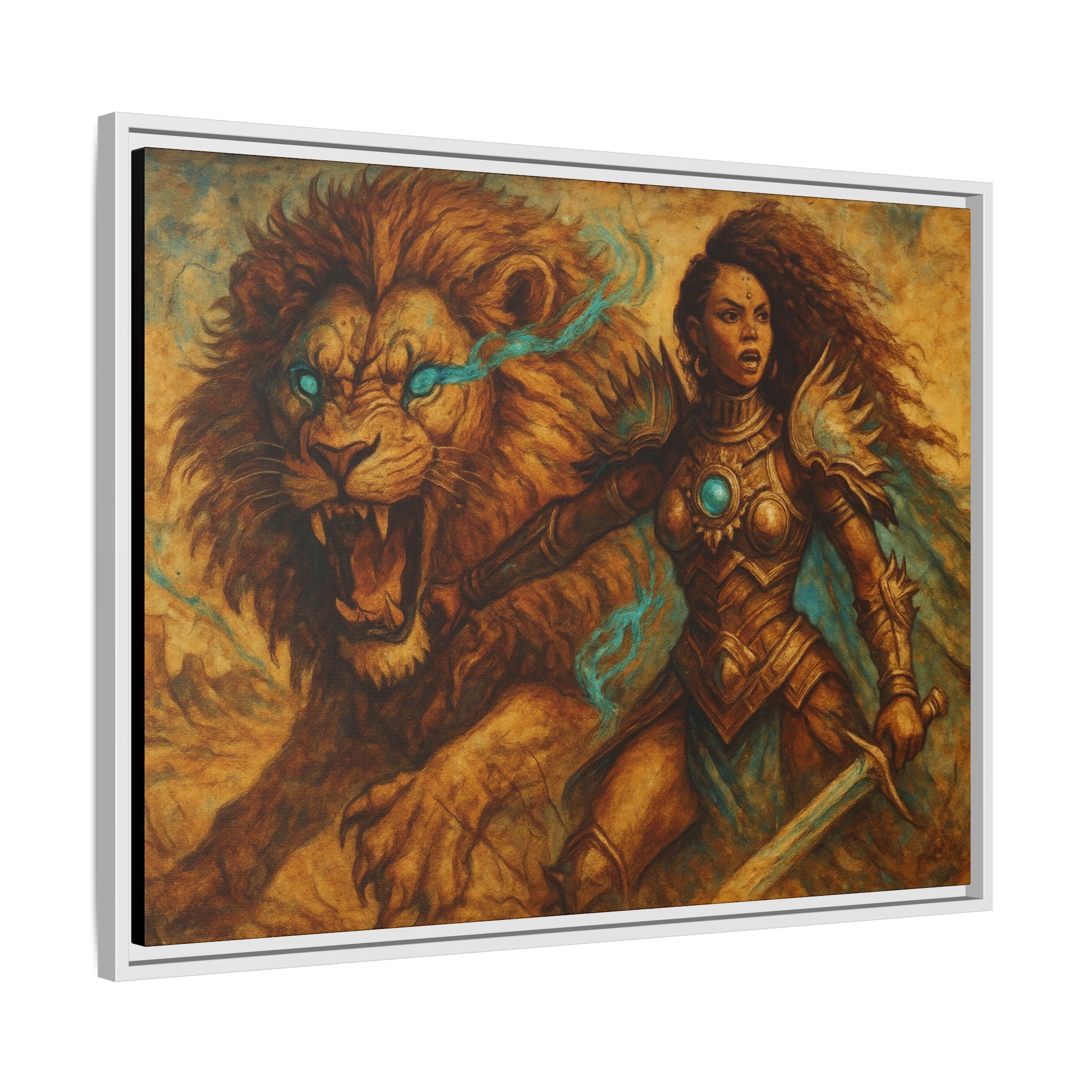 Fantasy Lion and Warrior