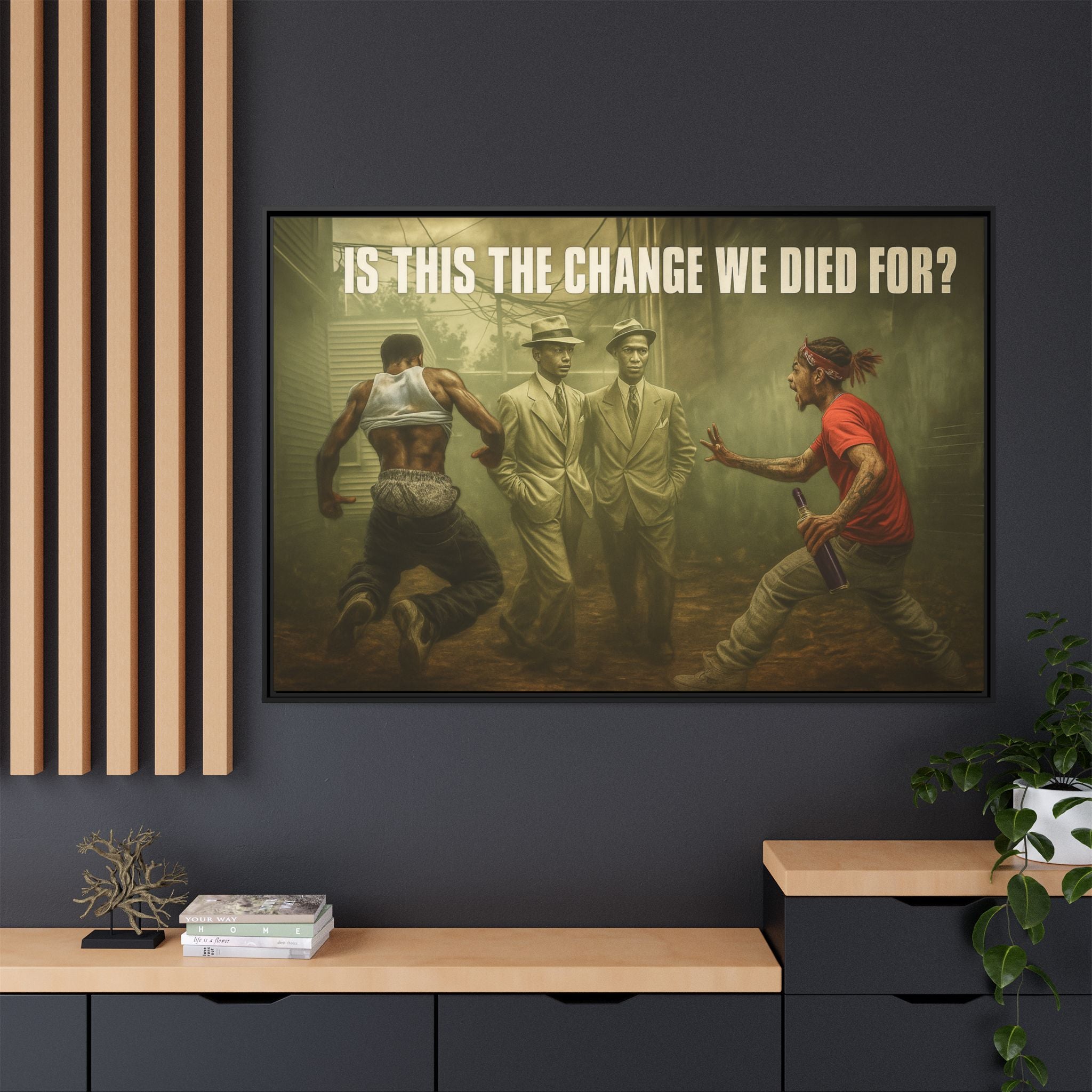 Framed Art Print: 'Is This The Change We Died For?' - Social Commentary Wall Decor, Black History Art, Motivational Home Decor, Gift [...]