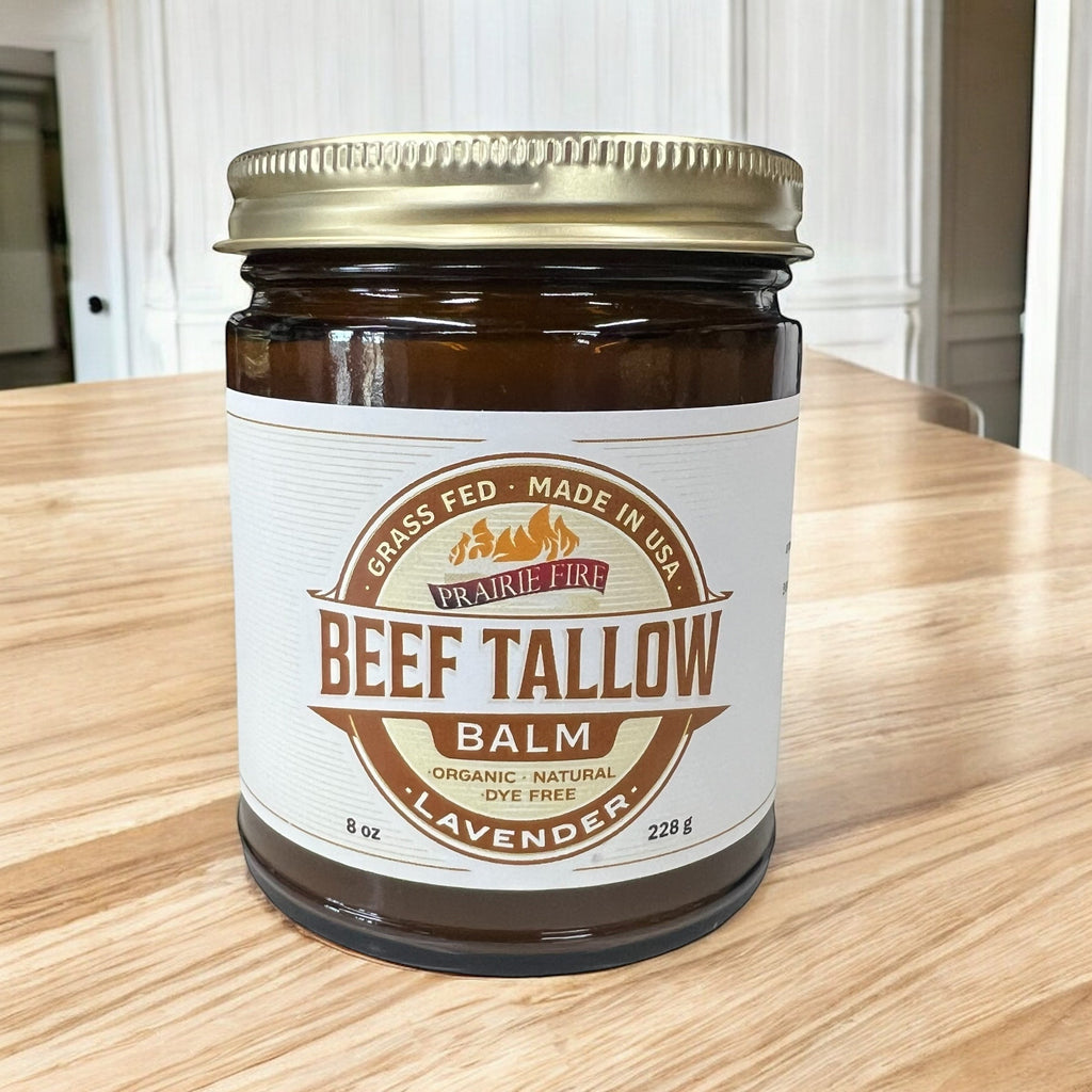 Grass Fed Beef Tallow Balm - 8 oz - Grown and Made in USA - Organic Grass Fed and Finished Tallow - Moisturizing Skin Care